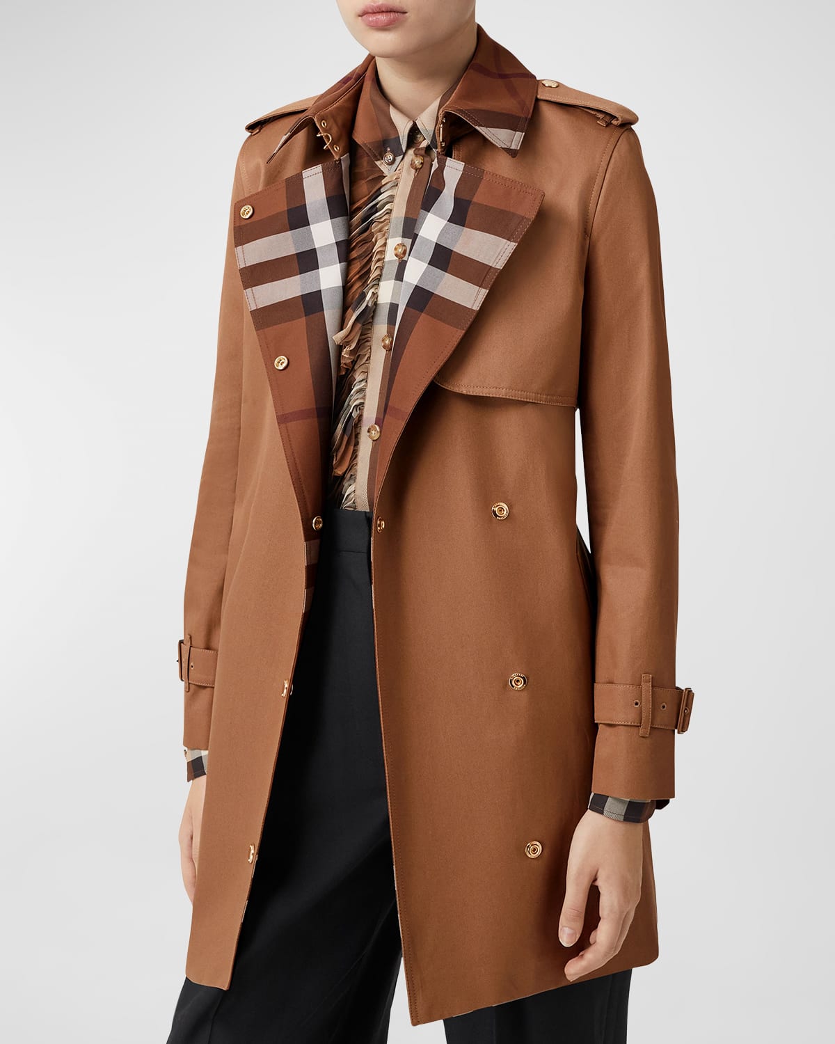 Burberry Waterloo Check Trench Coat Neiman Marcus