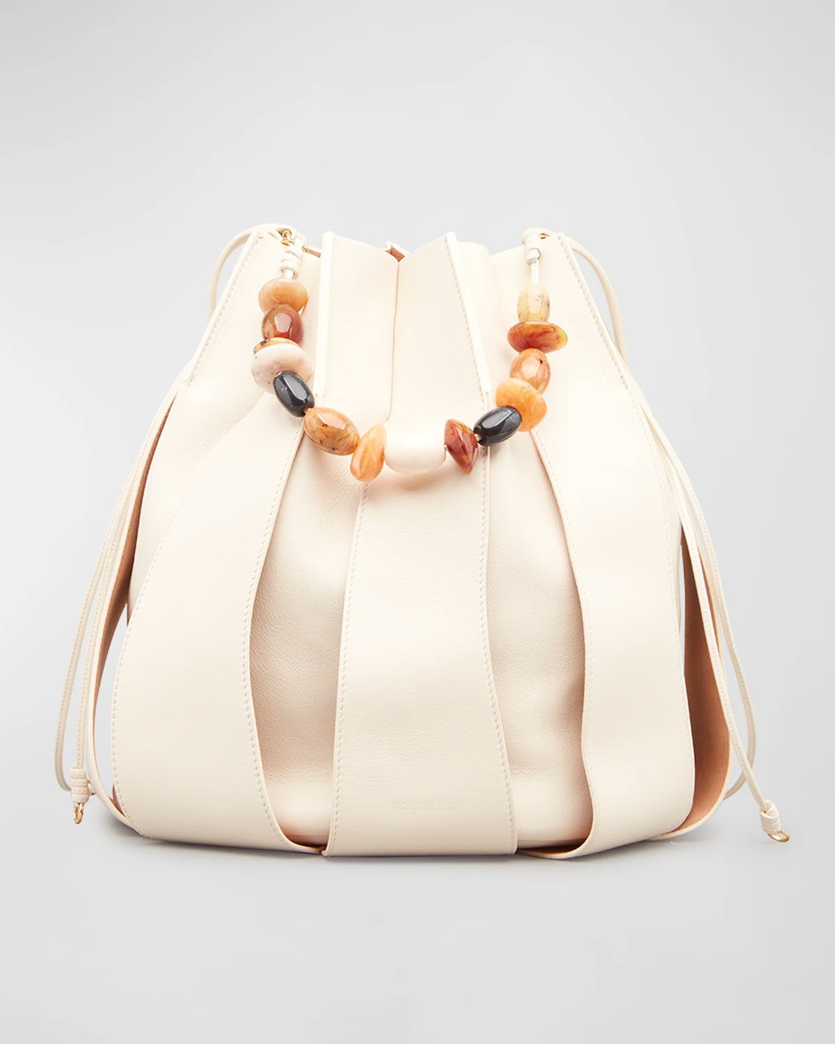 Khaite Lotus Mini FlowerPrint Leather Bucket Bag Neiman Marcus