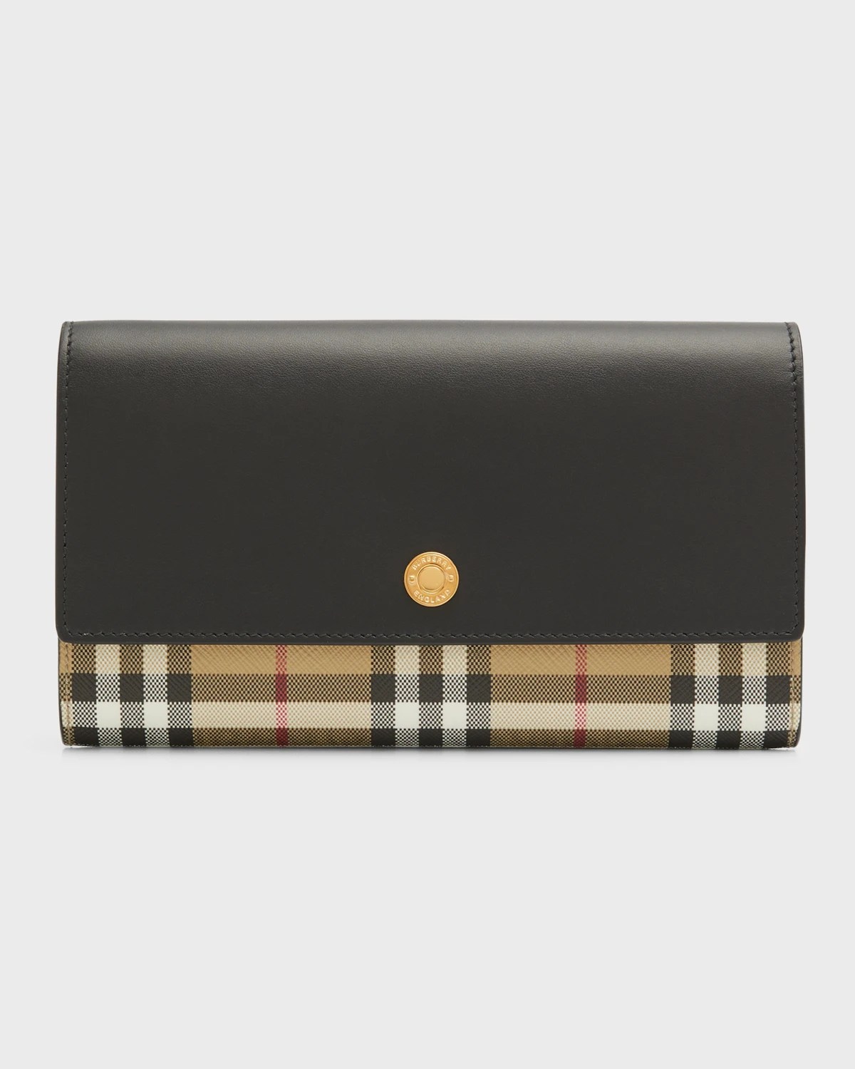 Burberry Note Medium Leather & Vintage Check Crossbody Bag Neiman Marcus