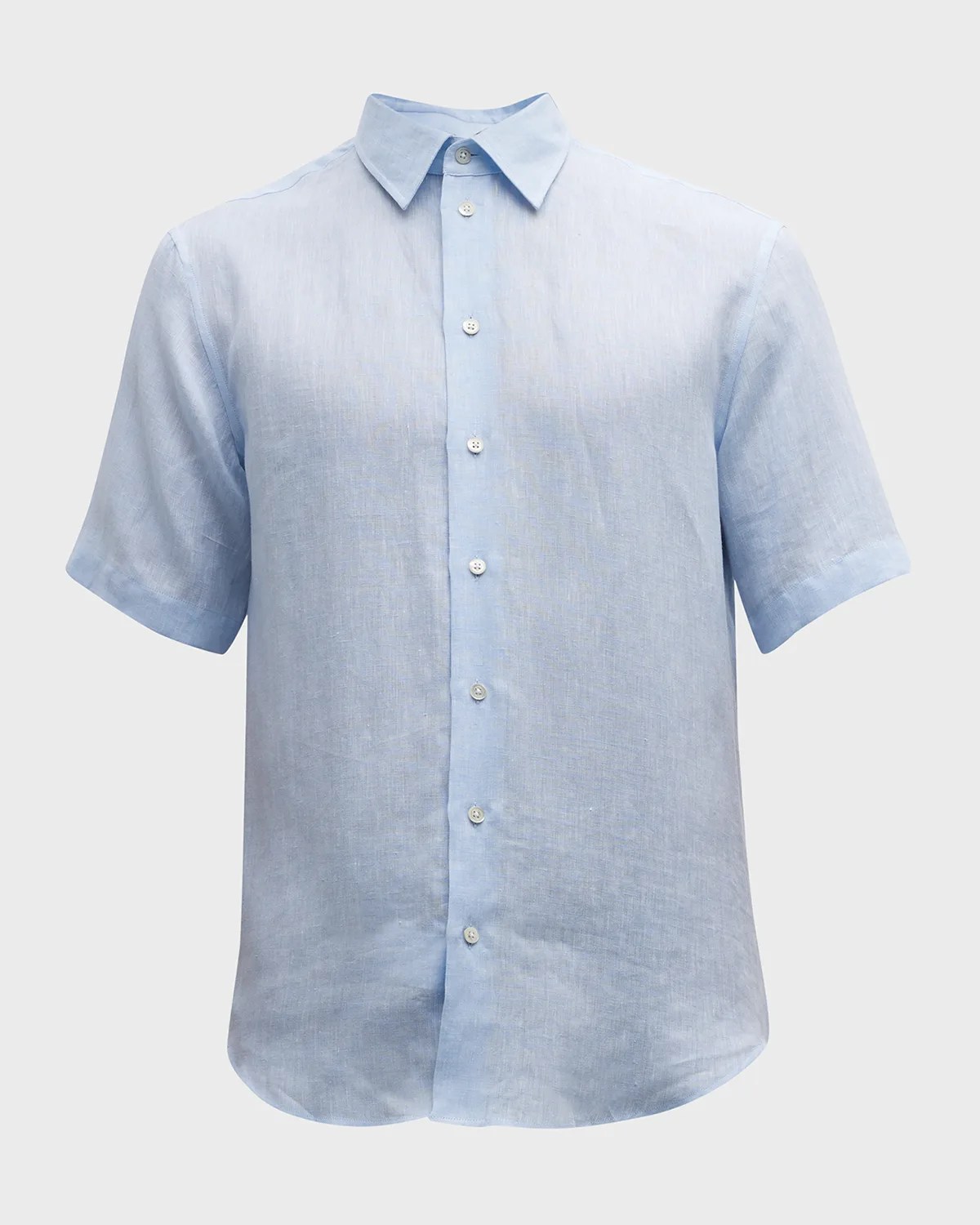 Emporio Armani Men's Short Sleeve Linen Sport Shirt Neiman Marcus