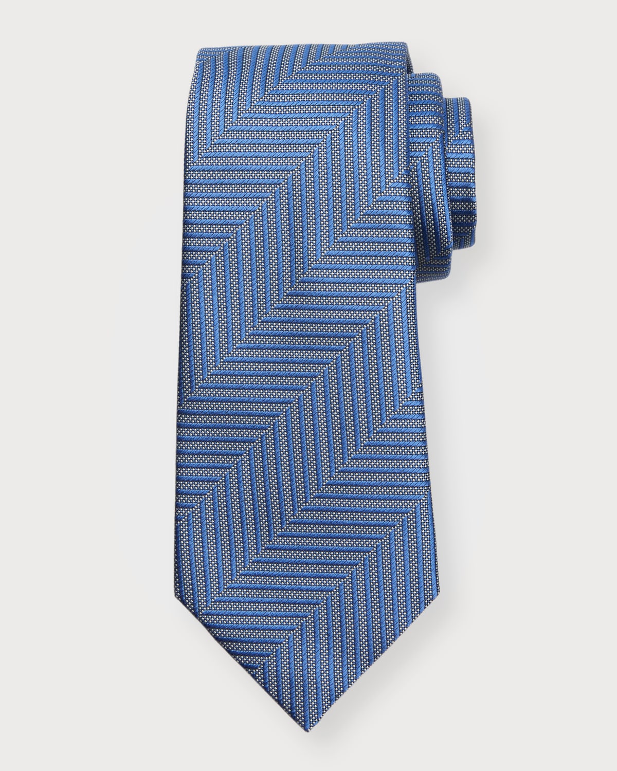 Emporio Armani Men's Herringbone Silk Tie Neiman Marcus