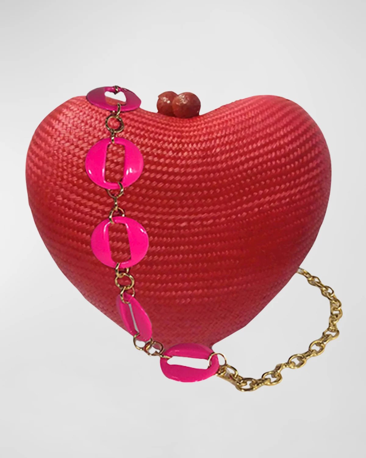 Serpui Precious Heart Wicker Clutch Bag Neiman Marcus