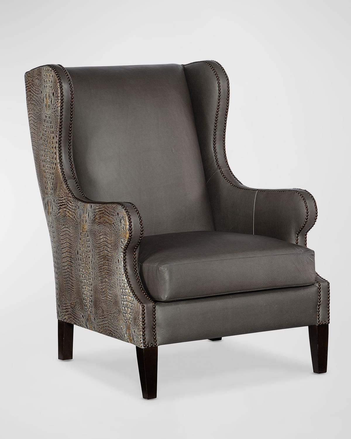 Massoud Adagio Leather Wing Chair Neiman Marcus