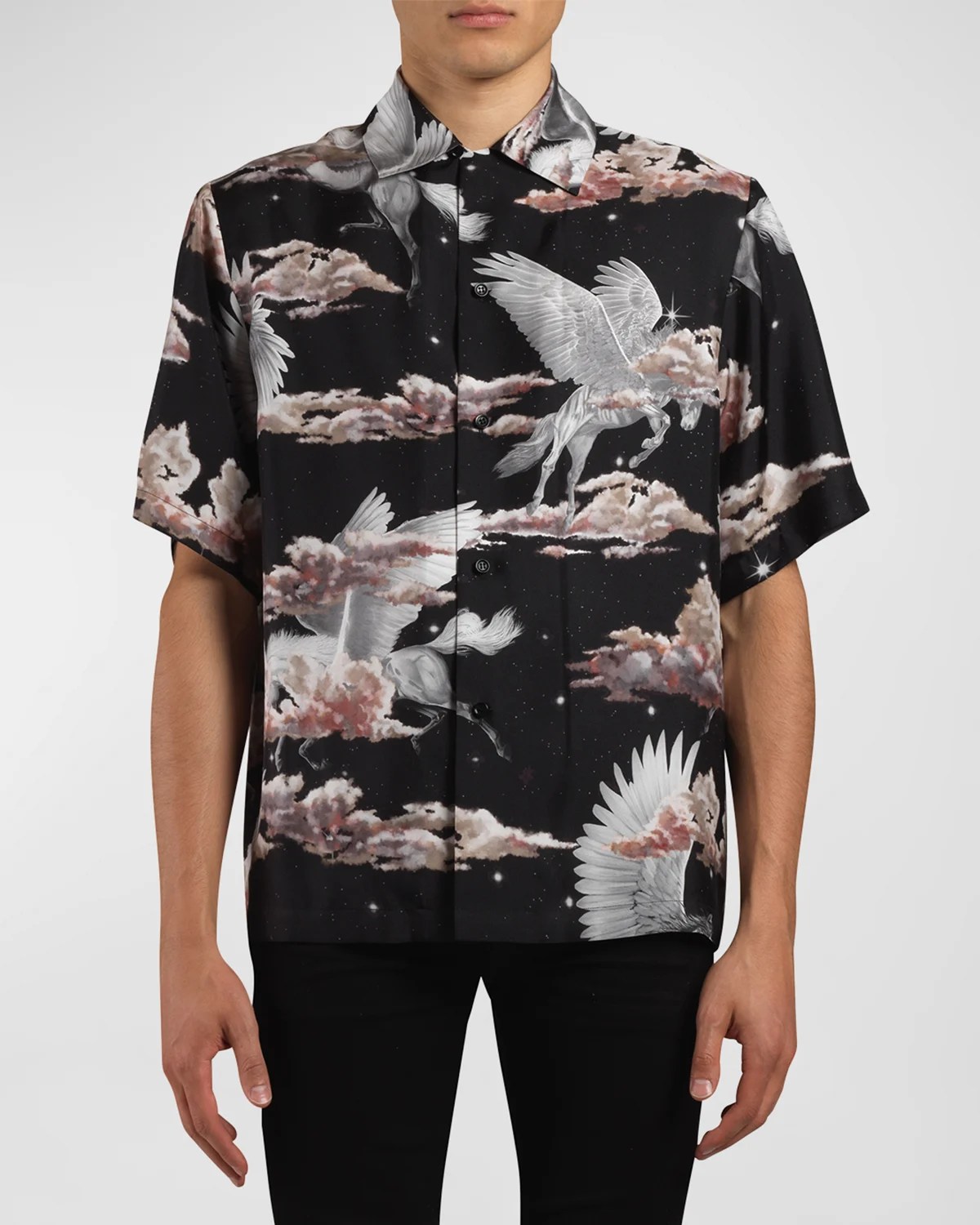Amiri Men's Landscape Silk Bowling Shirt Neiman Marcus
