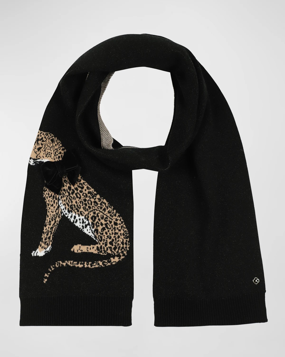 kate spade new york leopardprint knit scarf Neiman Marcus