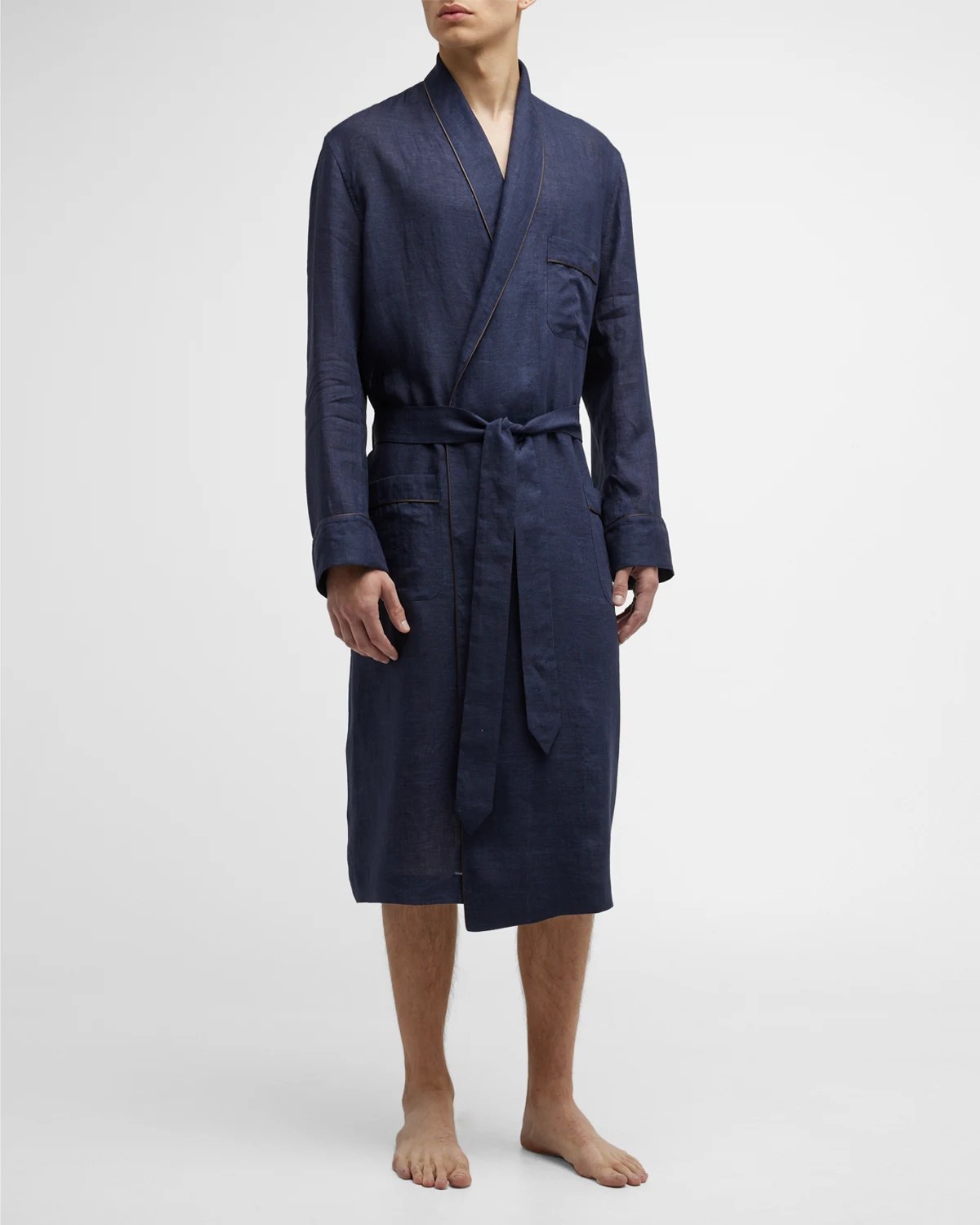 CDLP Men's Home Robe w/ Satin Piping Neiman Marcus