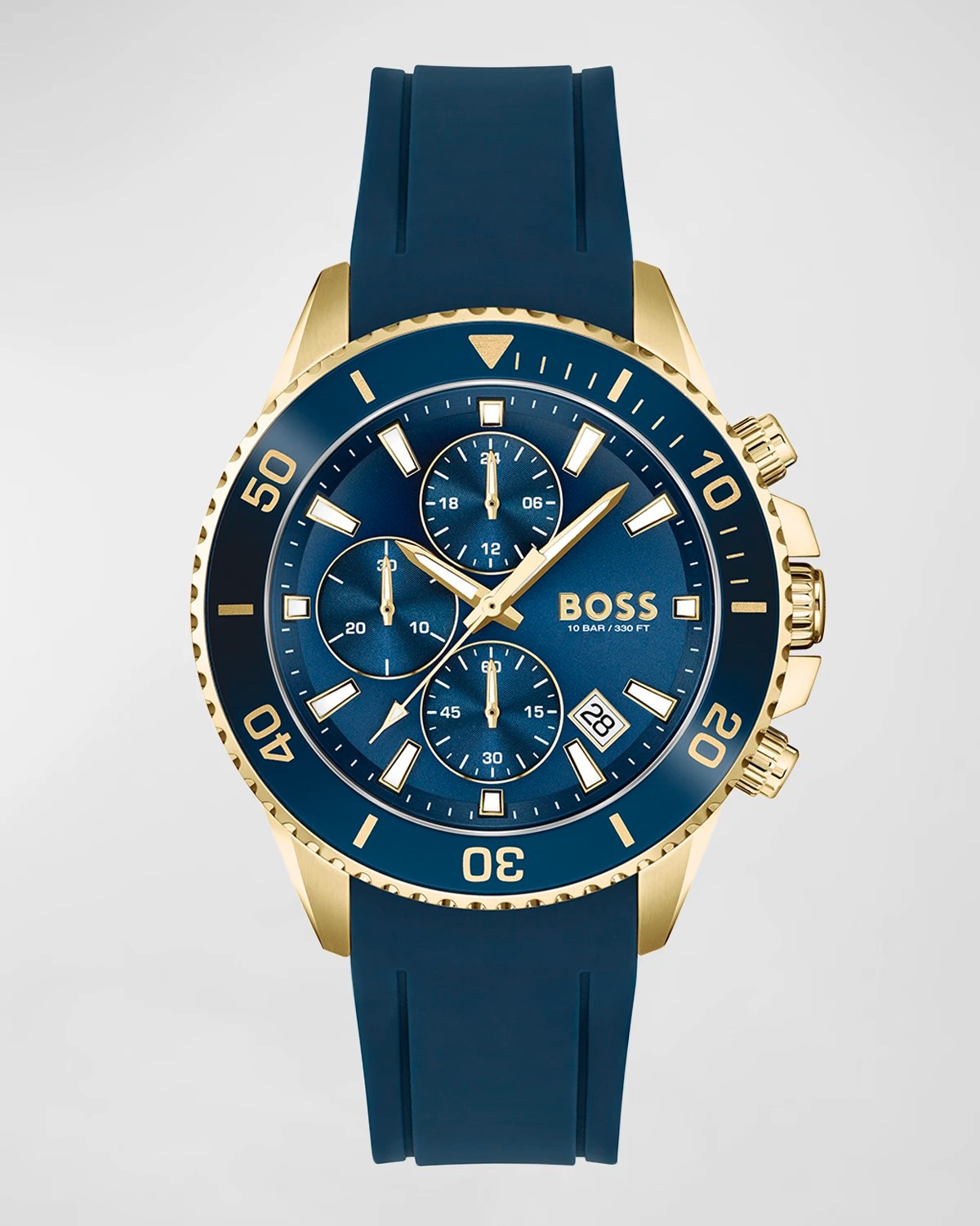 Hugo Boss Men's Admiral Silicone Strap Chronograph Watch, 45mm Neiman