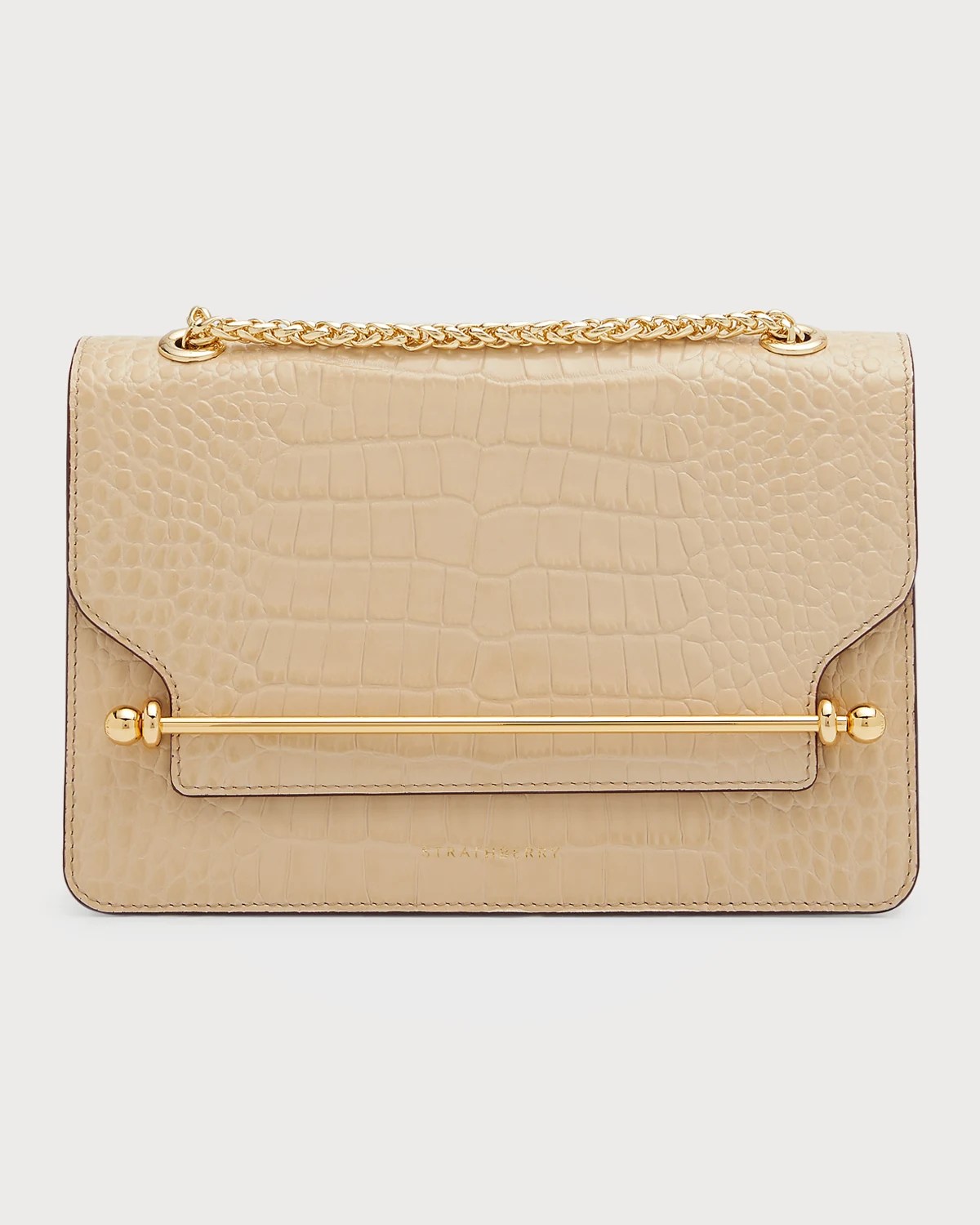 STRATHBERRY EastWest Tricolor Leather Chain Shoulder Bag Neiman Marcus