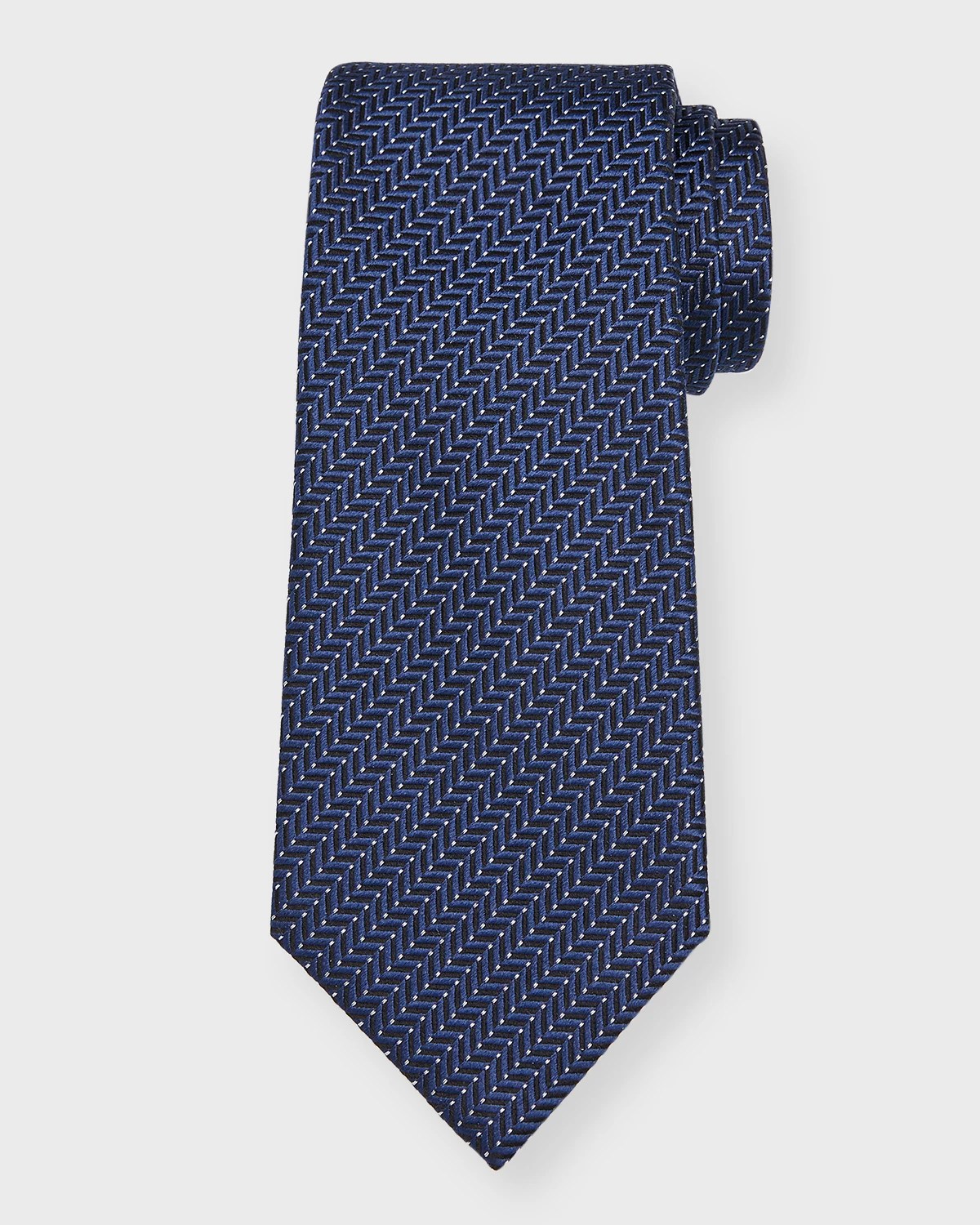 Armani Men's Herringbone Jacquard Silk Tie Neiman Marcus