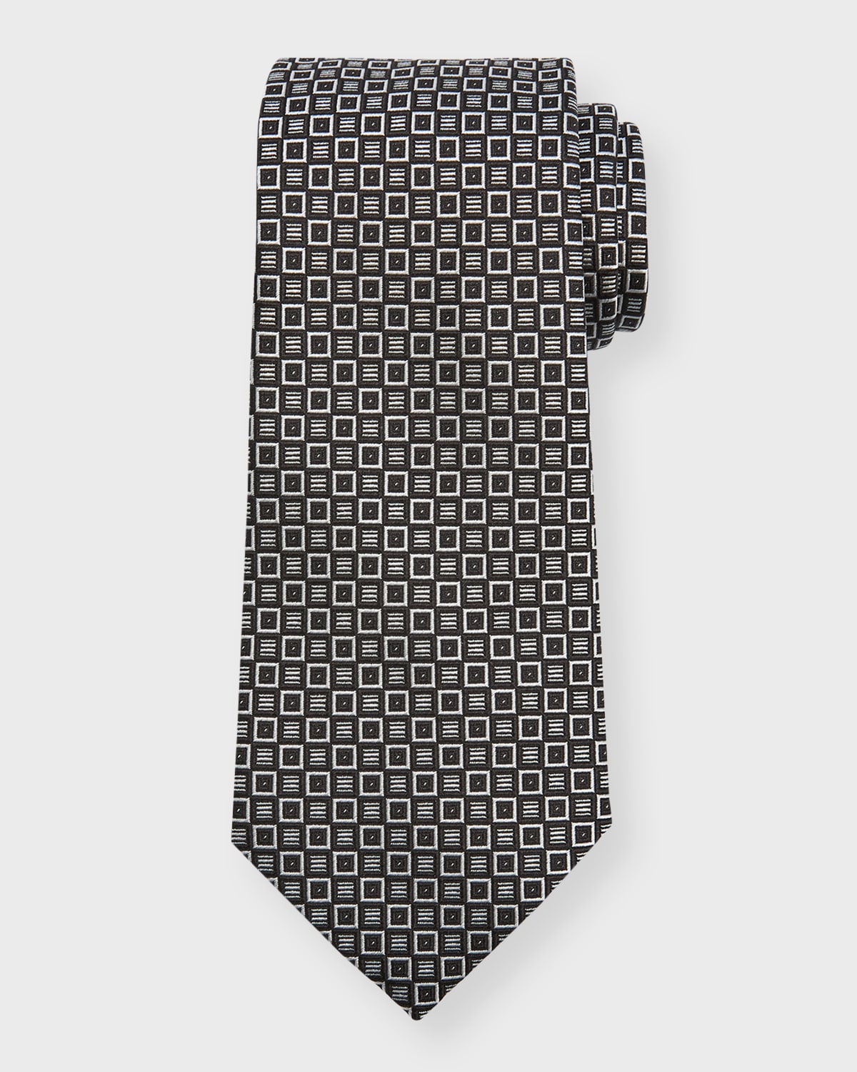 Emporio Armani Men's Geometric Jacquard Silk Tie Neiman Marcus