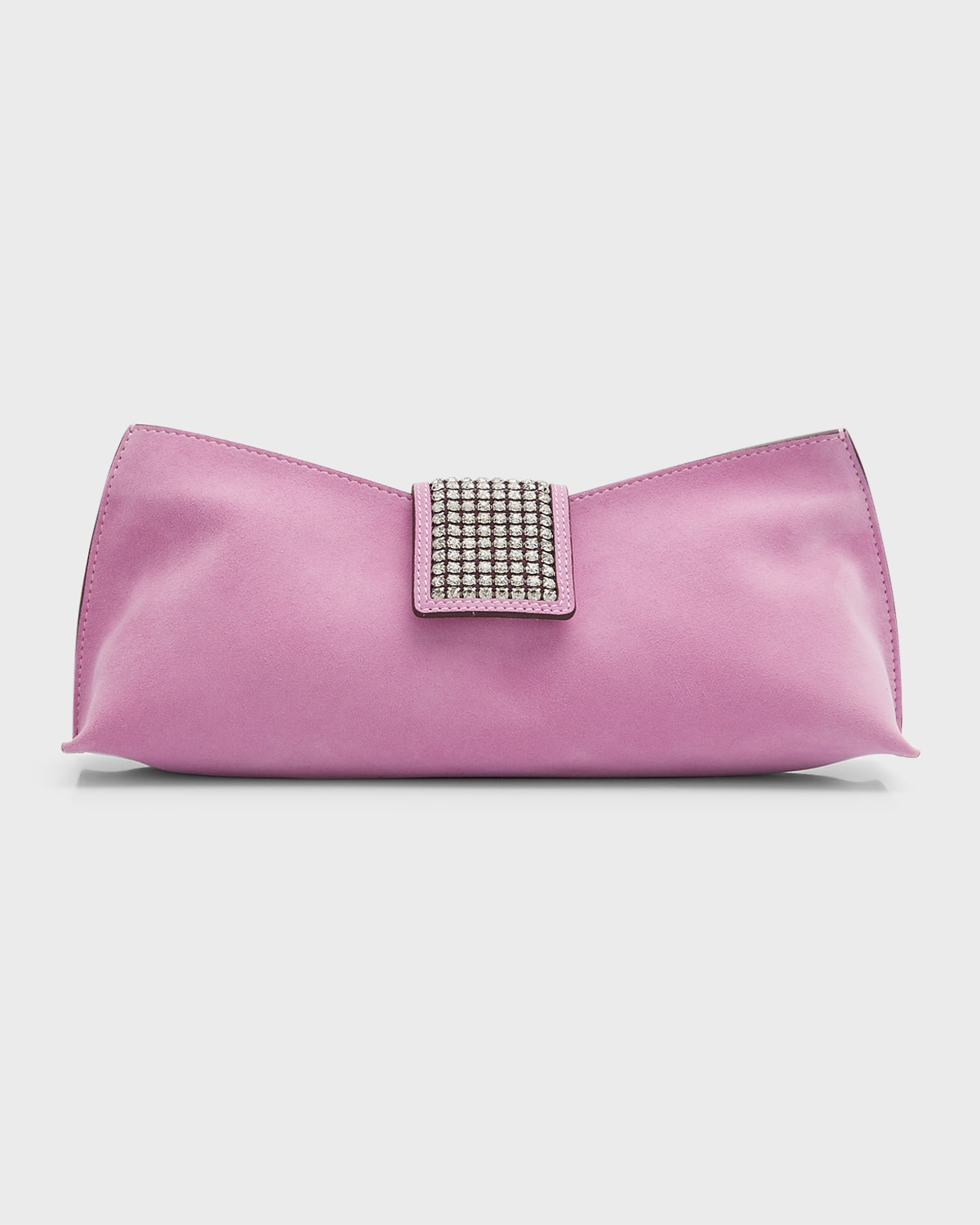 MANU ATELIER EastWest Crystal Suede Clutch Bag Neiman Marcus