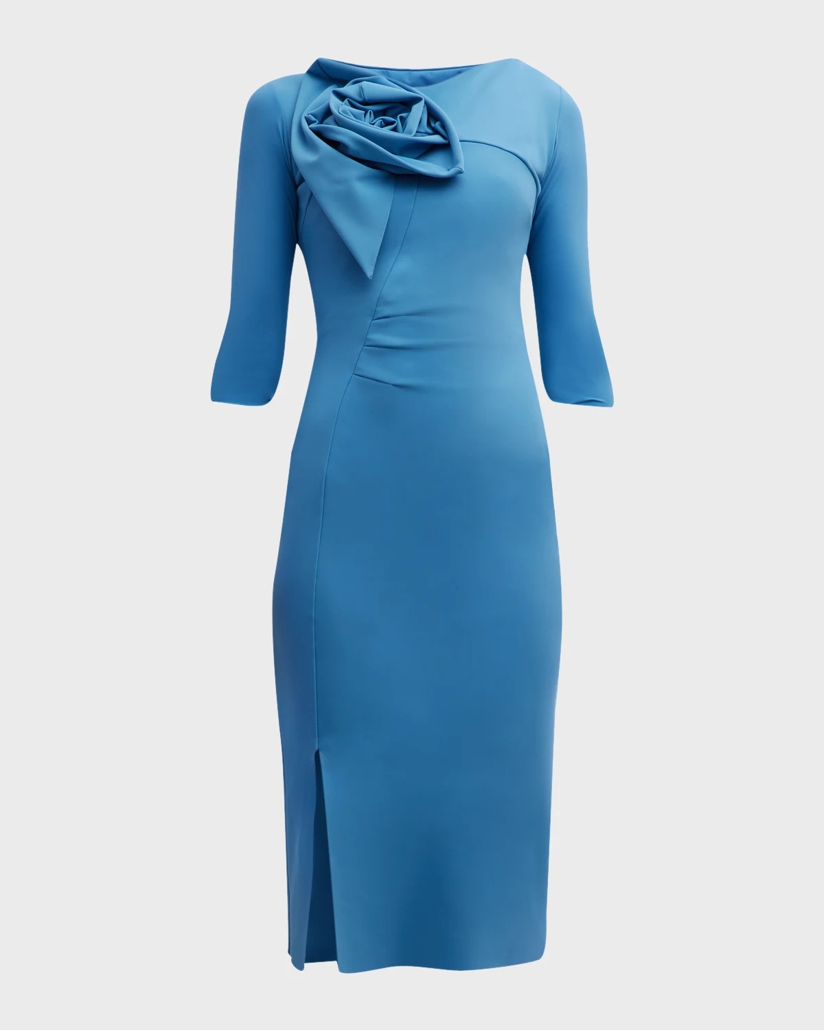 Chiara Boni La Petite Robe Muhe 3/4Sleeve Ruffle Midi Dress Neiman