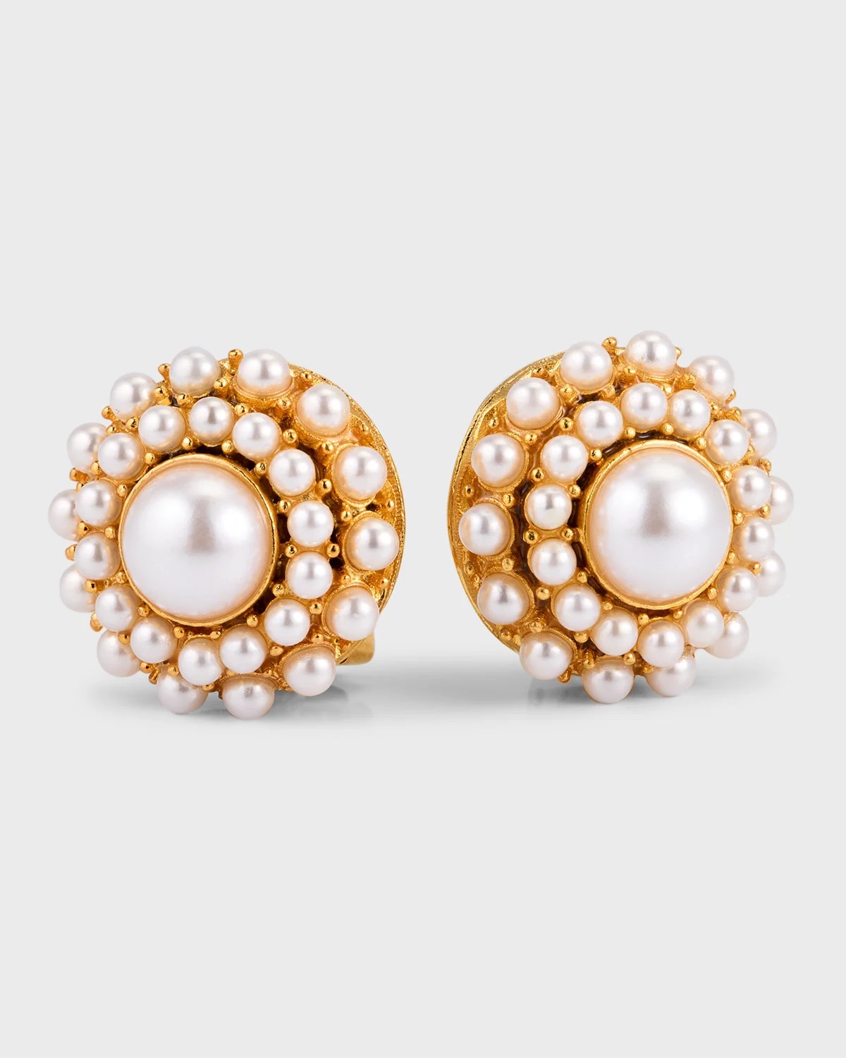 Jay Lane Pearlescent Cluster ClipOn Stud Earrings Neiman Marcus