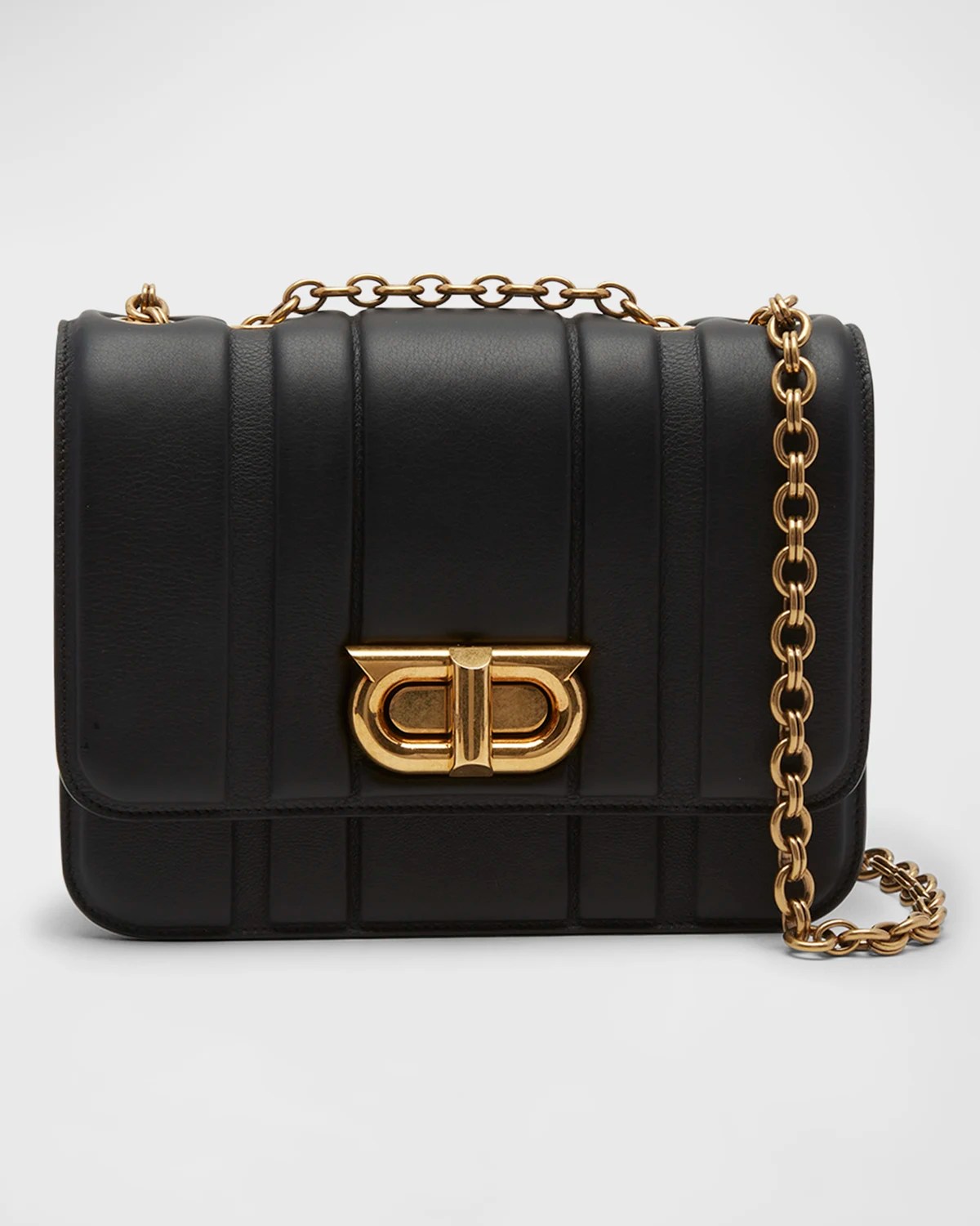 Ferragamo Embossed Leather Chain Shoulder Bag Neiman Marcus