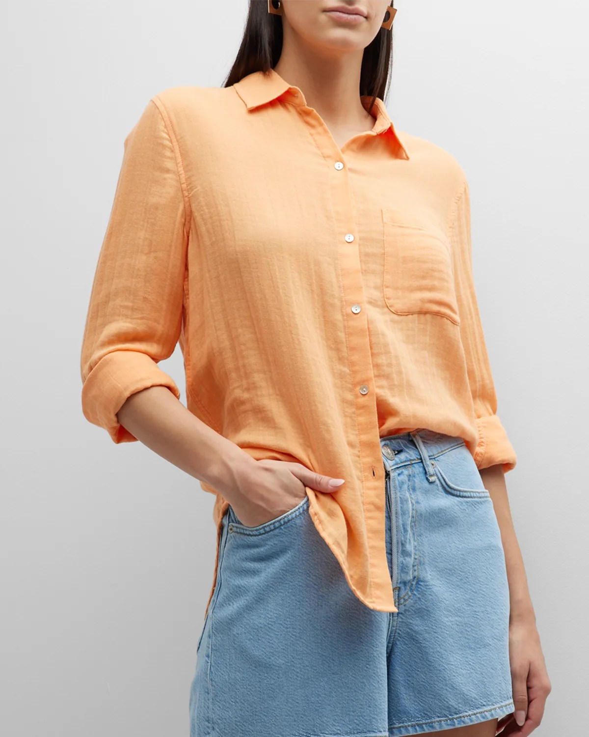 Rails Ellis Cotton Gauze ButtonFront Shirt Neiman Marcus