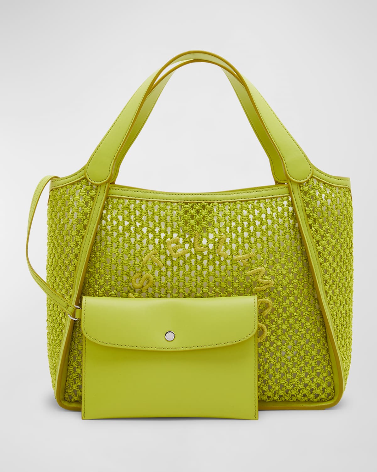 Stella McCartney Salt & Pepper Logo Canvas Crossbody Bag Neiman Marcus