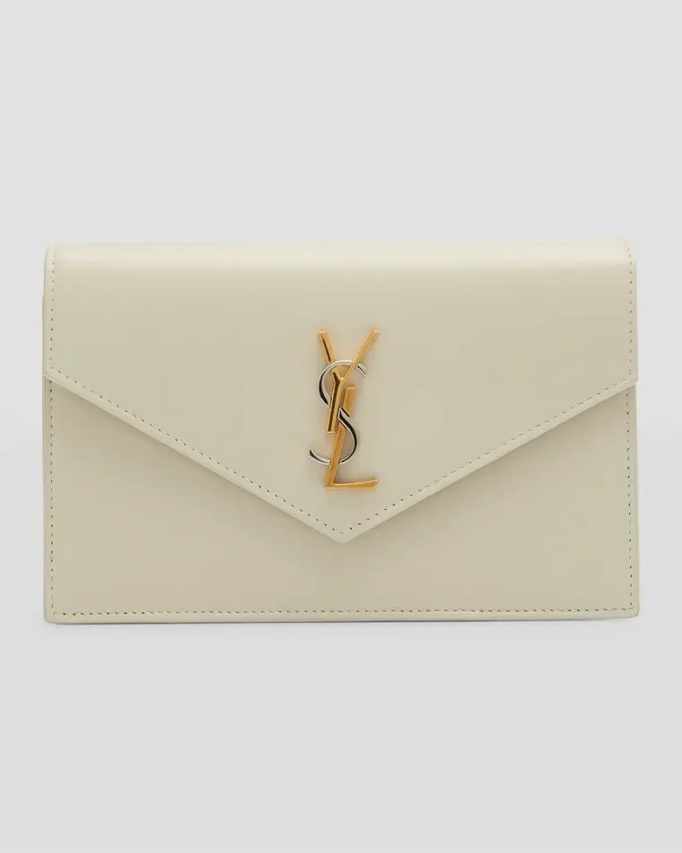 Saint Laurent YSL Quilted Satin Wallet on Chain Neiman Marcus