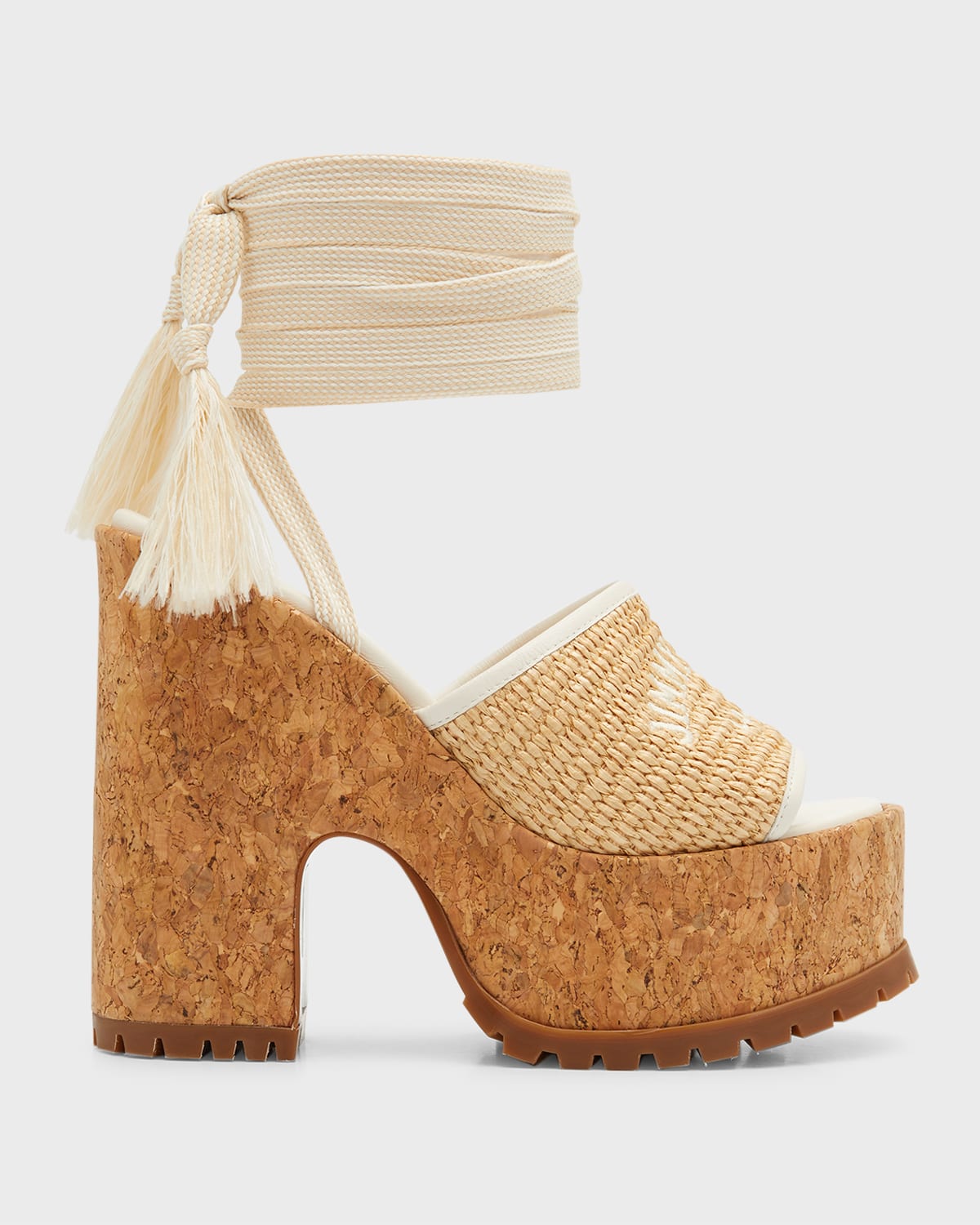 Jimmy Choo Delilah Raffia AnkleStrap Platform Sandals Neiman Marcus