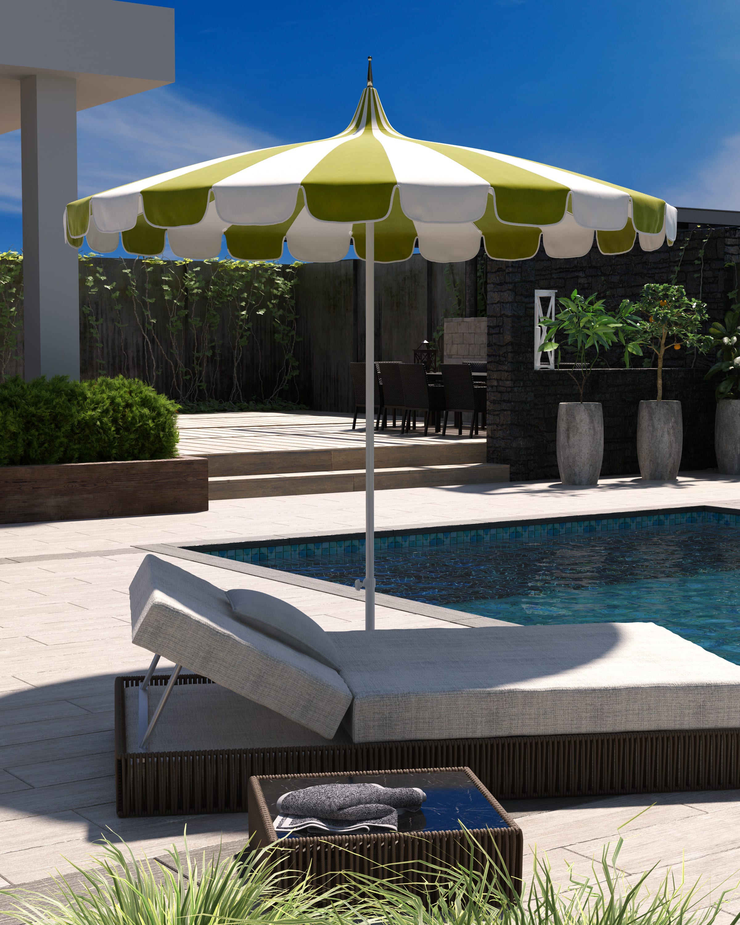 California Umbrella TwoTone 8.5' Pagoda Series Patio Umbrella Neiman