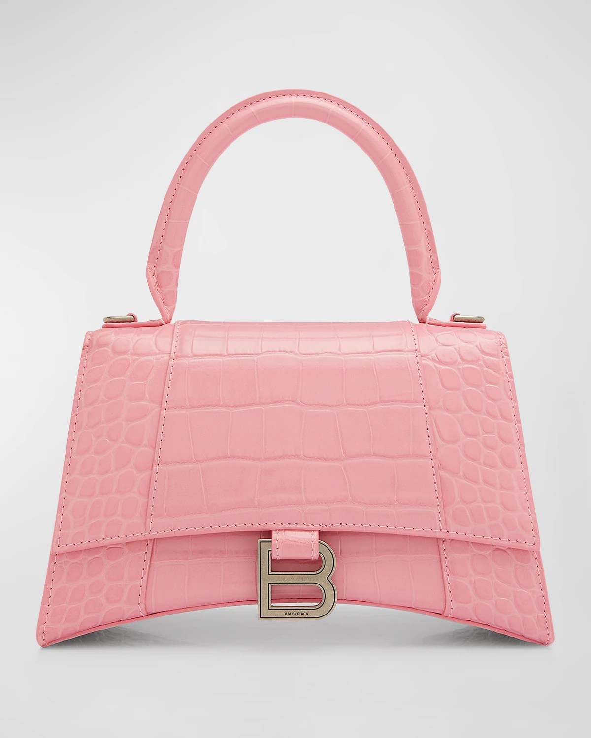Balenciaga Hourglass Small CrocEmbossed TopHandle Bag Neiman Marcus