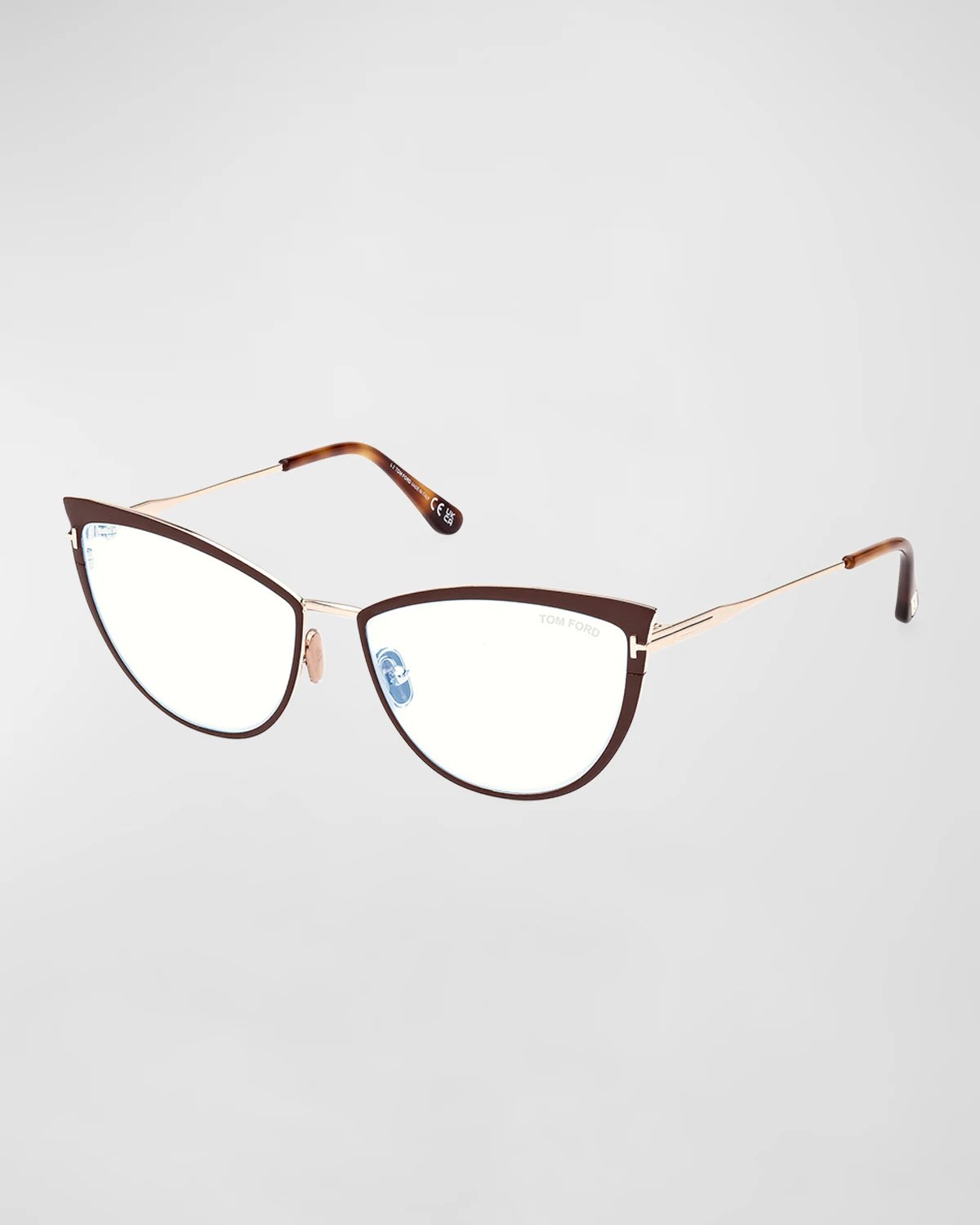 TOM FORD Blue Light Blocking TwoTone Acetate CatEye Glasses Neiman