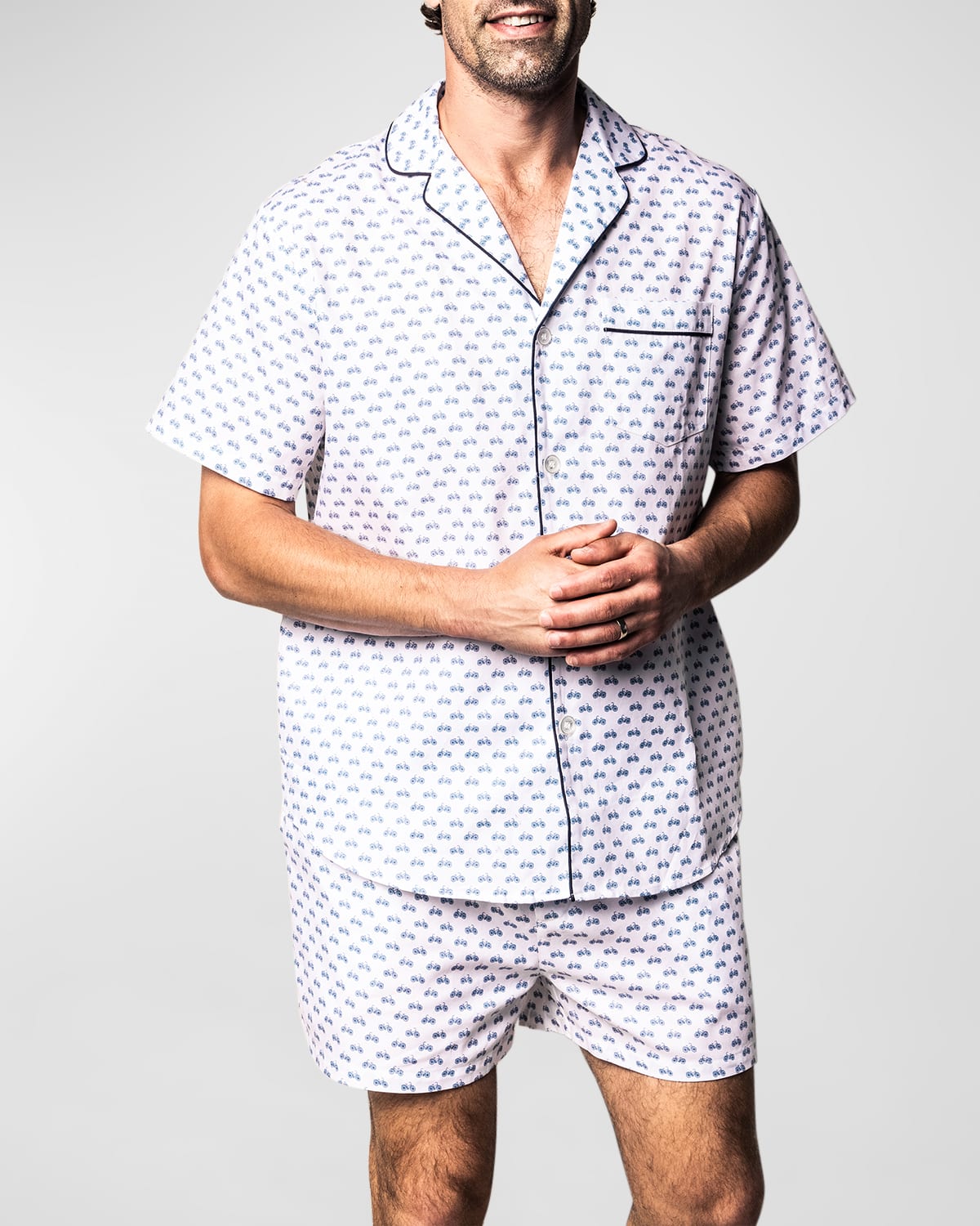 Petite Plume Men's Seafarer Tartan Short Pajama Set Neiman Marcus