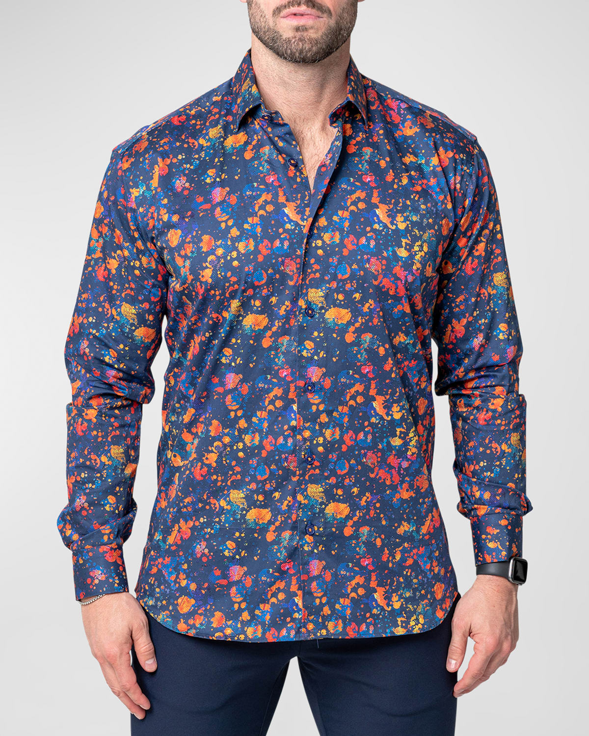 Maceoo Men's Fibonacci Patterned Sport Shirt Neiman Marcus