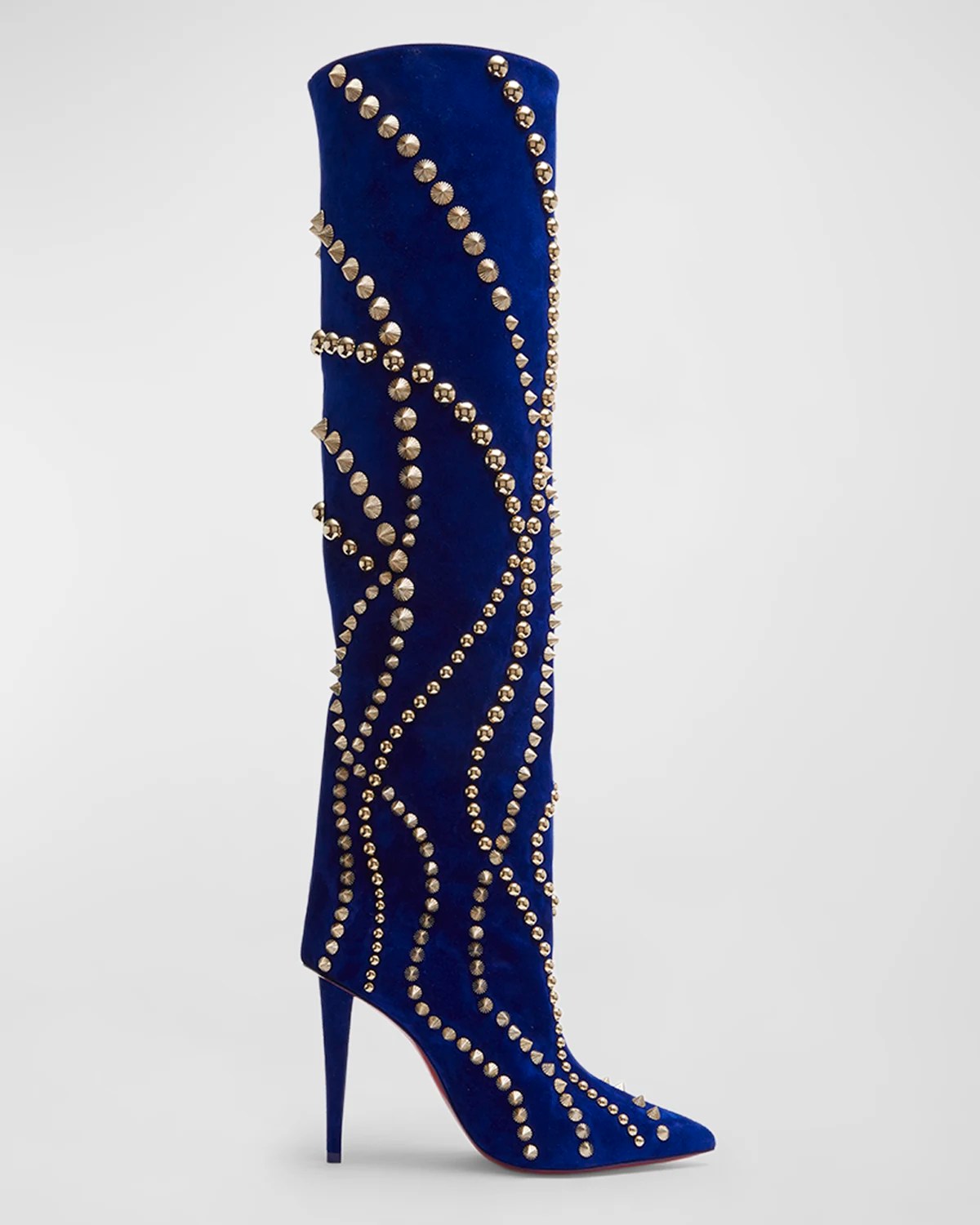 Christian Louboutin Pumppie Botta Red Sole Leather KneeHigh Boots