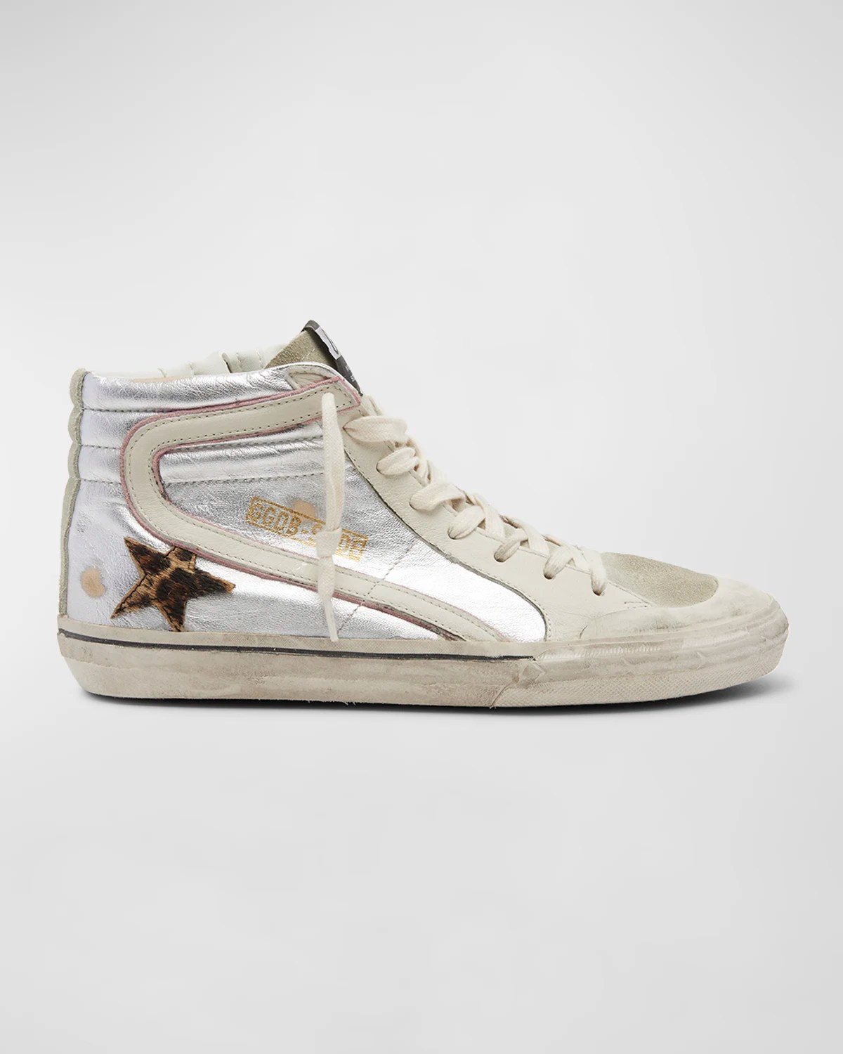 Golden Goose Slide MidTop Glitter Leather Sneakers Neiman Marcus