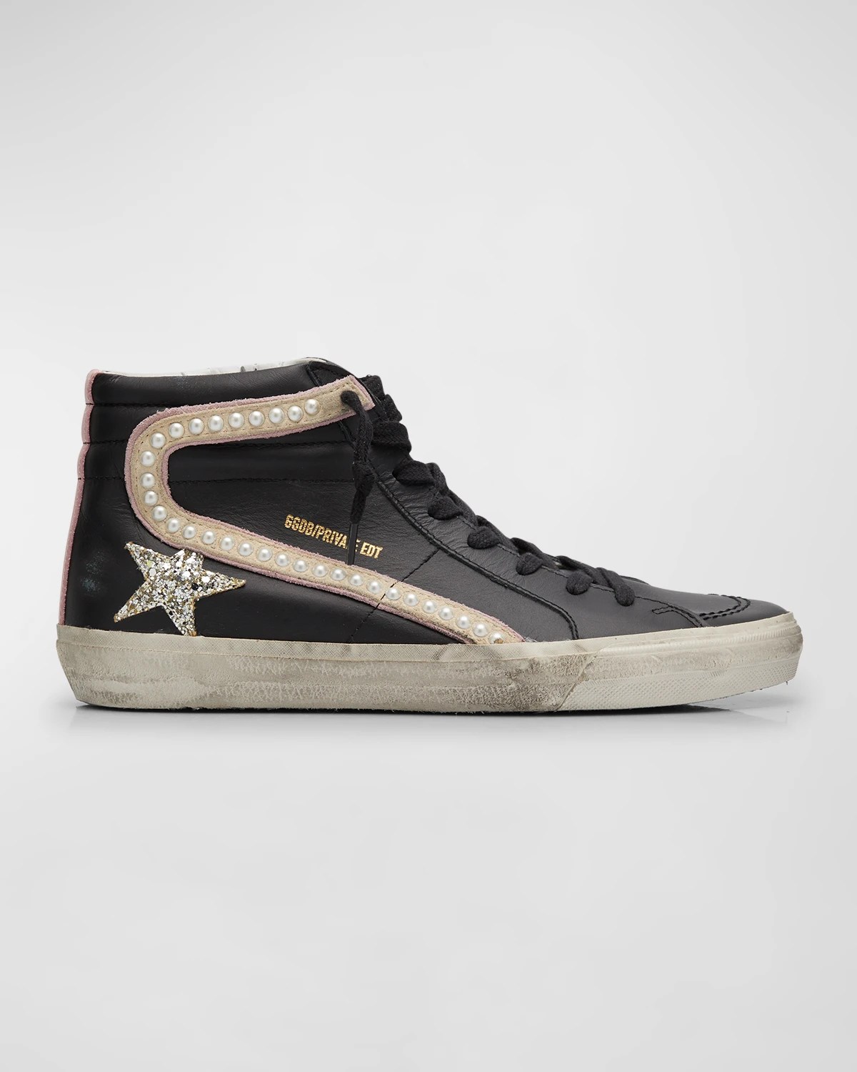 Golden Goose Slide MidTop Glitter Leather Sneakers Neiman Marcus