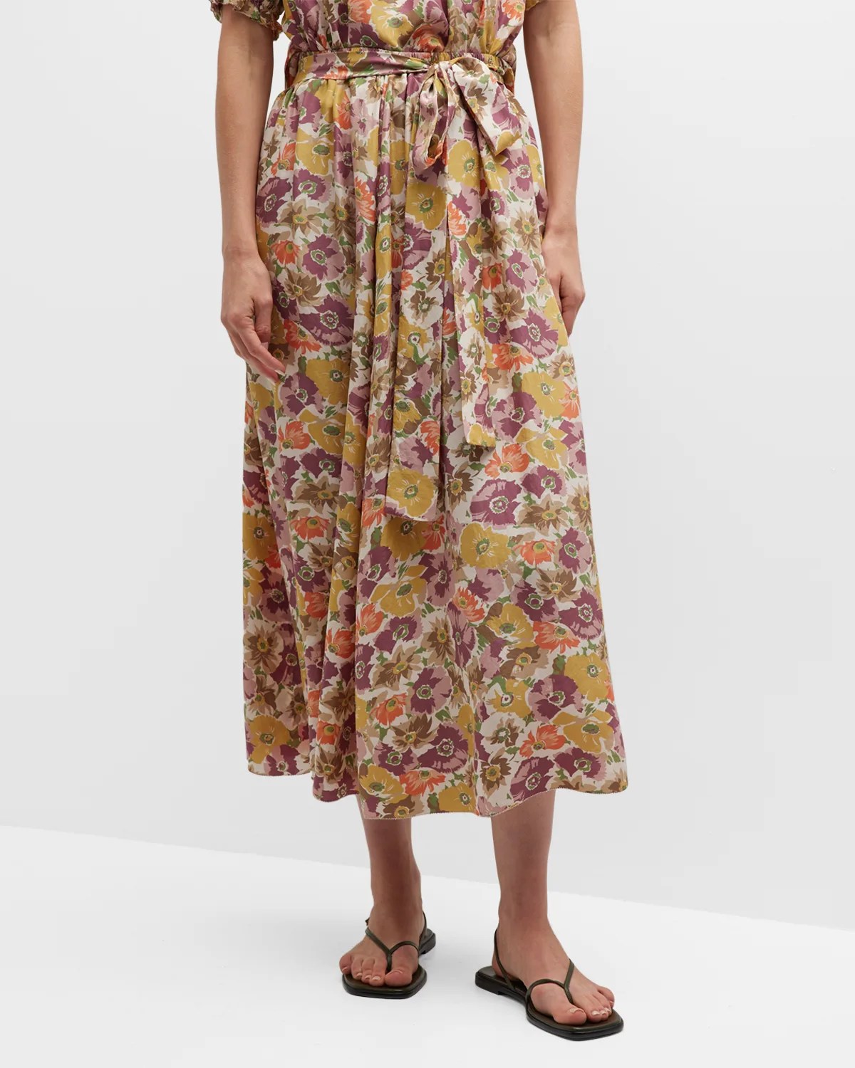 Veronica Beard Eleonora Floral Midi Skirt Neiman Marcus