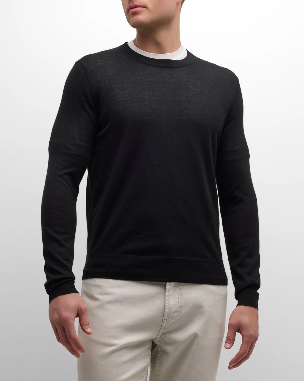 Neiman Marcus Men's CashmereSilk Mock Neck Sweater Neiman Marcus