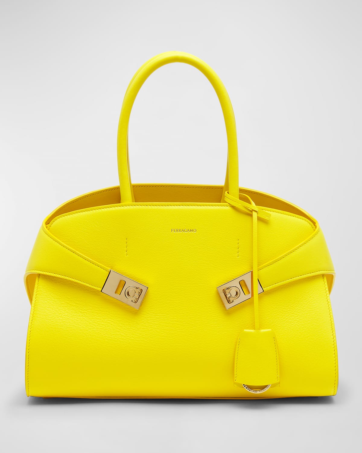 Ferragamo Hug Gancini Small Leather TopHandle Bag Neiman Marcus