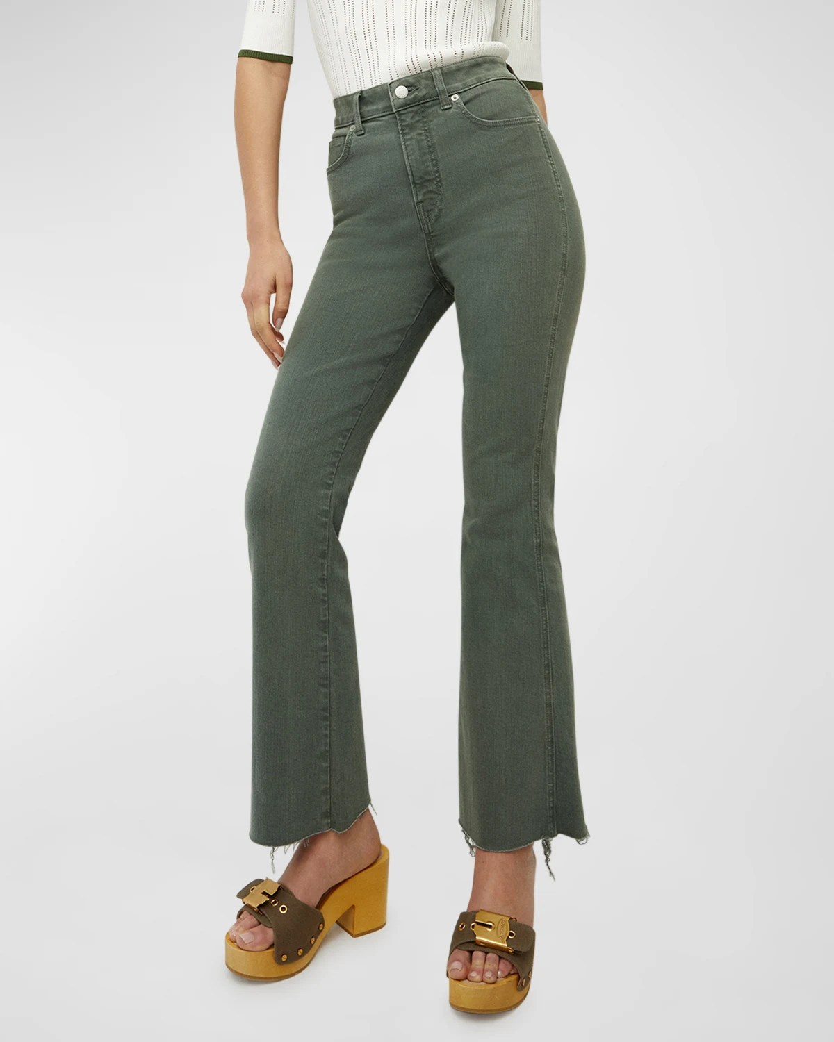 Veronica Beard Jeans Carson High Rise Ankle Flared Jeans Neiman Marcus