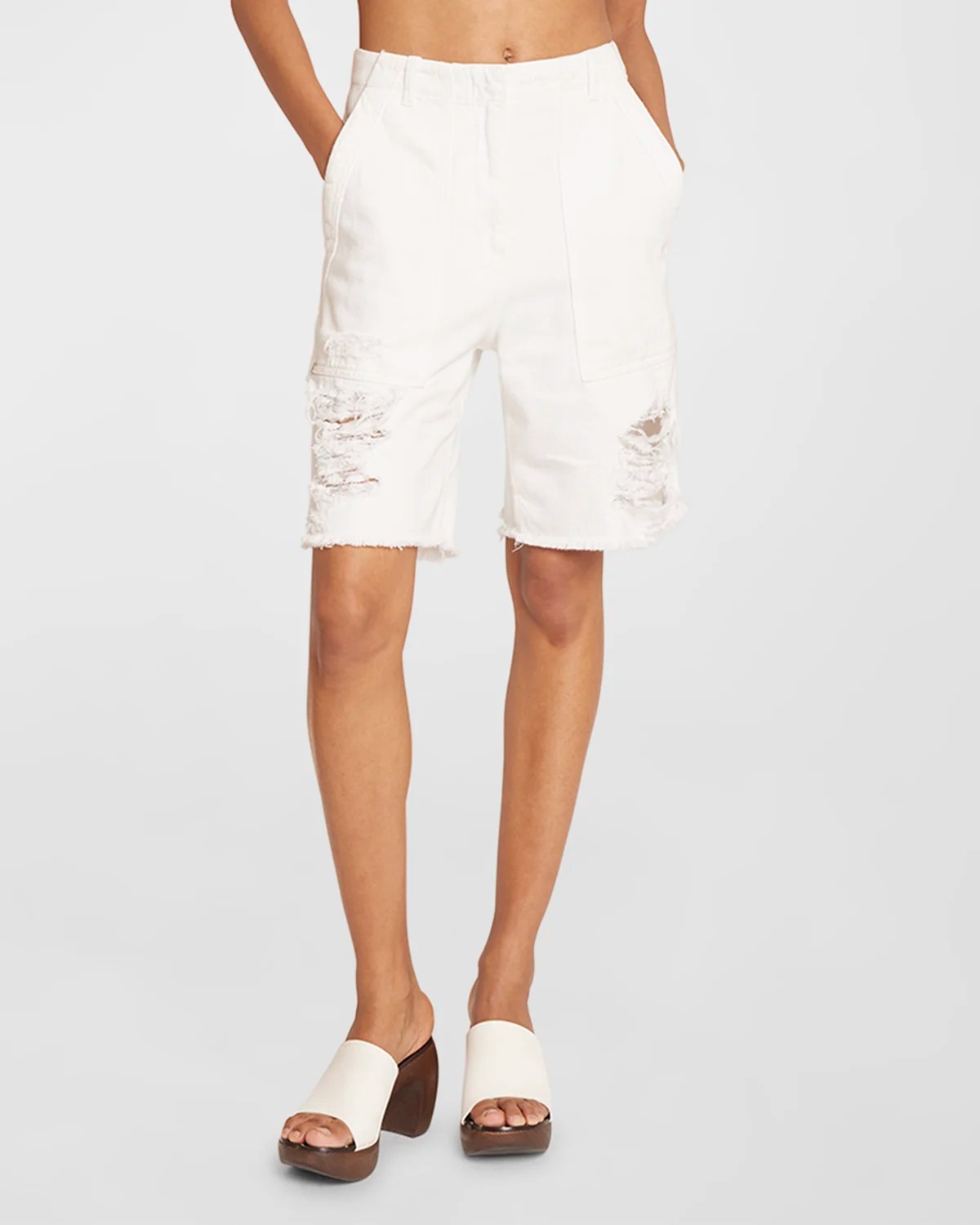 Givenchy Belted CargoStyle Bermuda Shorts Neiman Marcus