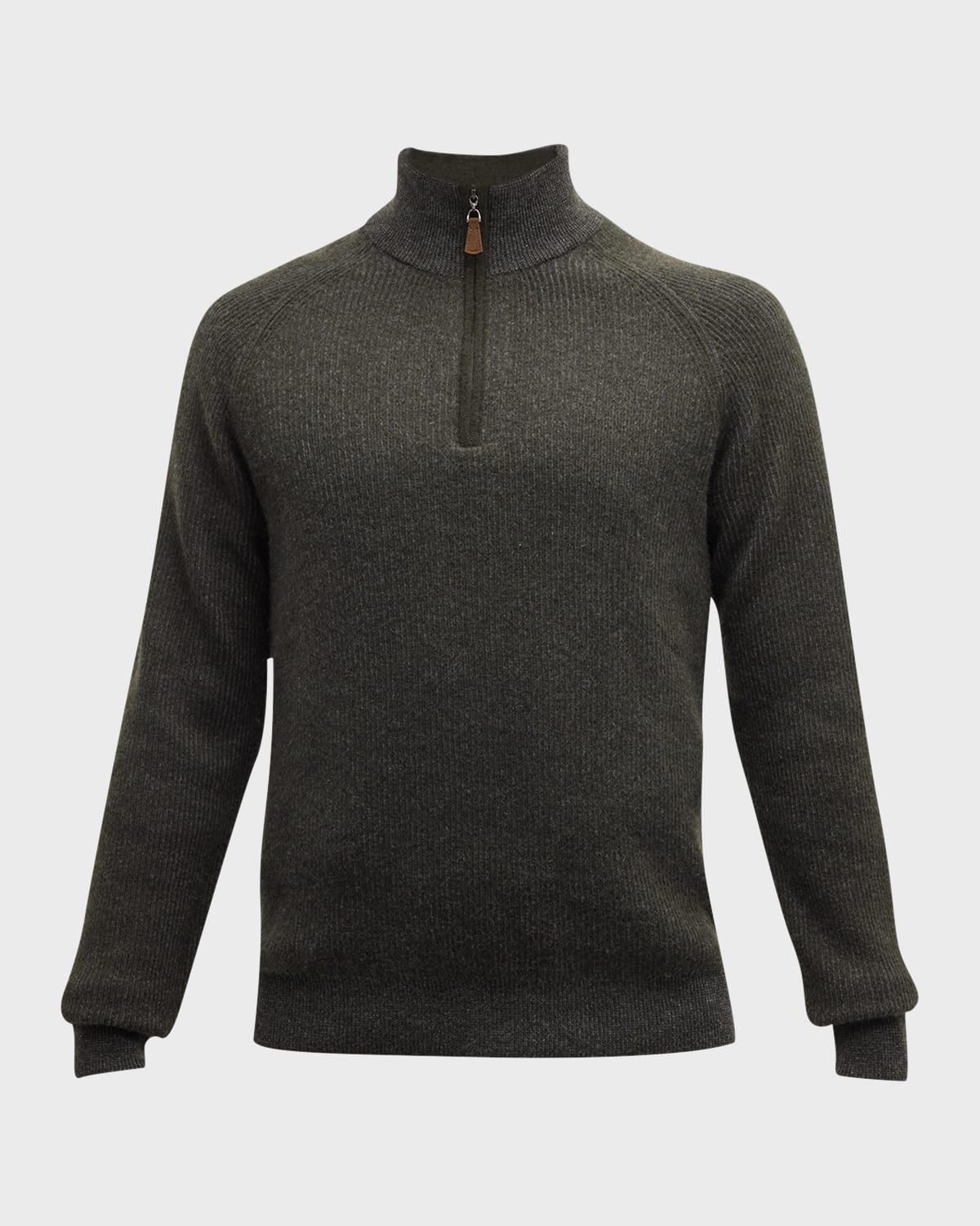 Neiman Marcus Cashmere Collection Men's Cashmere Waffle Knit Quarter