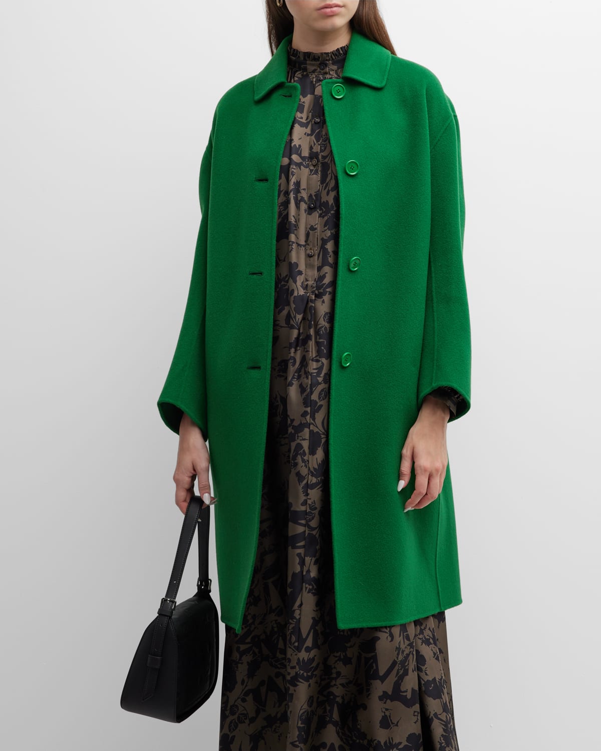 Max Mara Poldo Belted Wool Top Coat Neiman Marcus
