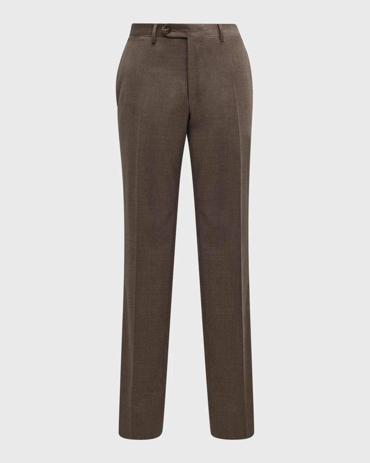 Canali Men's Melange FlatFront Trousers Neiman Marcus