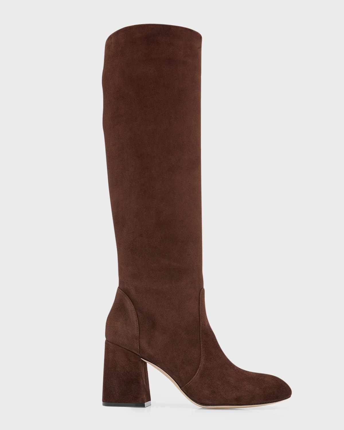 Stuart Weitzman Vida Suede BlockHeel Knee Boots Neiman Marcus