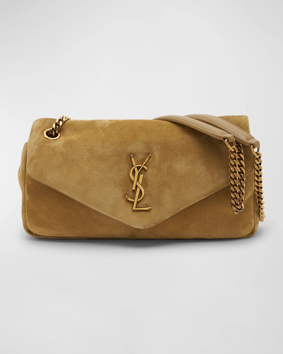 Saint Laurent Calypso YSL Shearling Chain Shoulder Bag Neiman Marcus