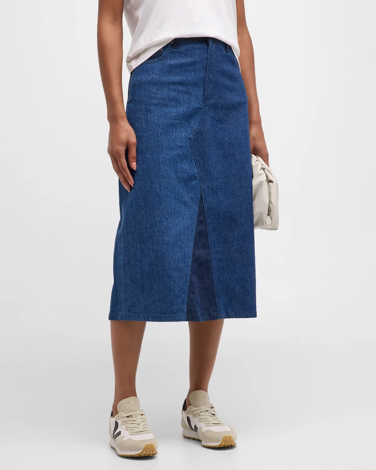 Rails Highland A-Line Denim Midi Skirt | Neiman Marcus