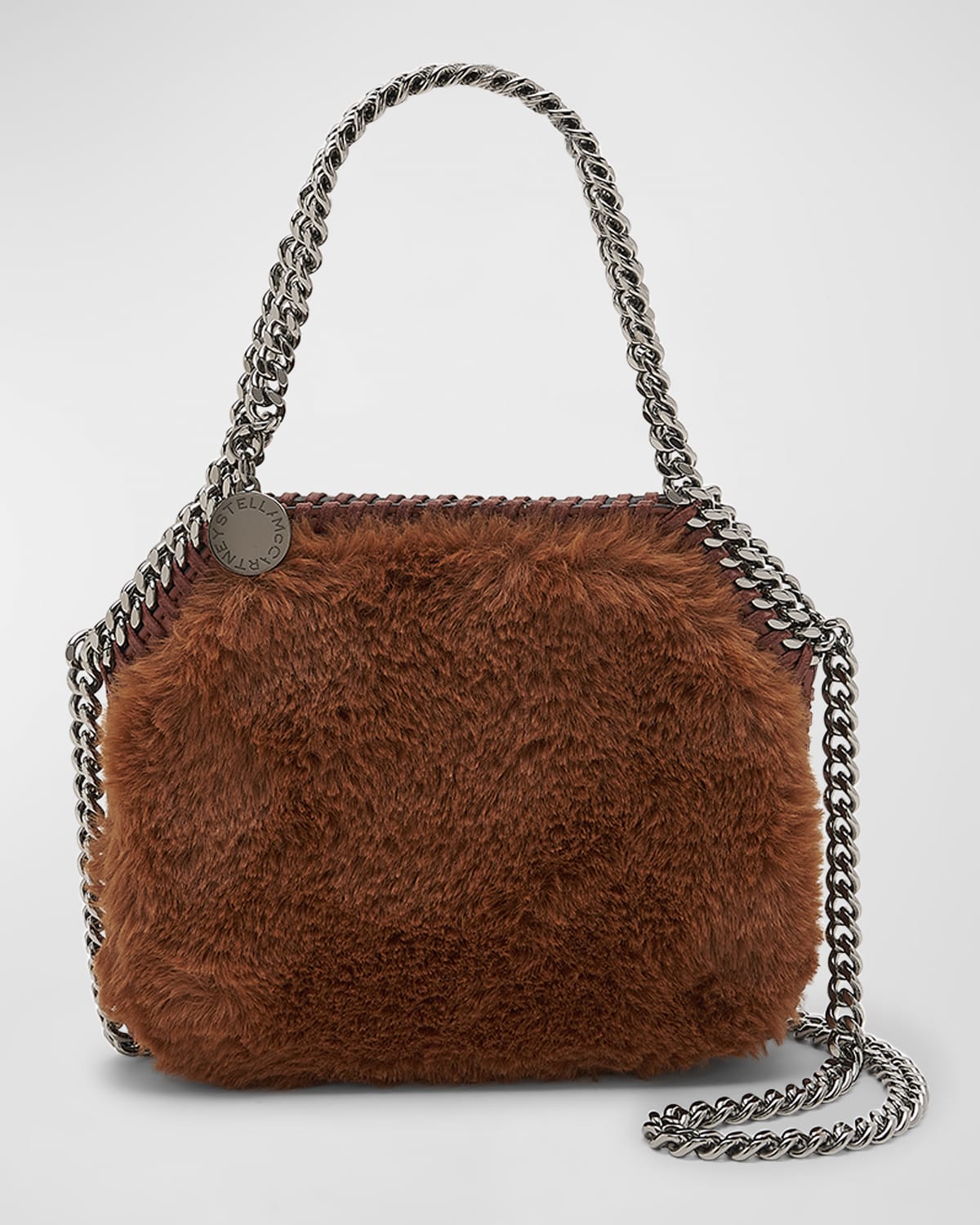 Stella McCartney Falabella Mini Faux Shearling Shoulder Bag Neiman Marcus