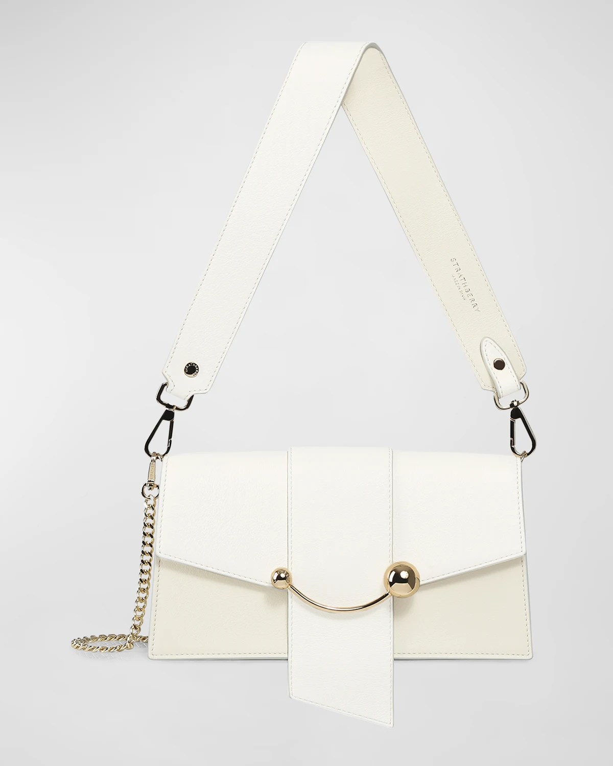 STRATHBERRY Crescent on a Chain Leather Shoulder Bag Neiman Marcus
