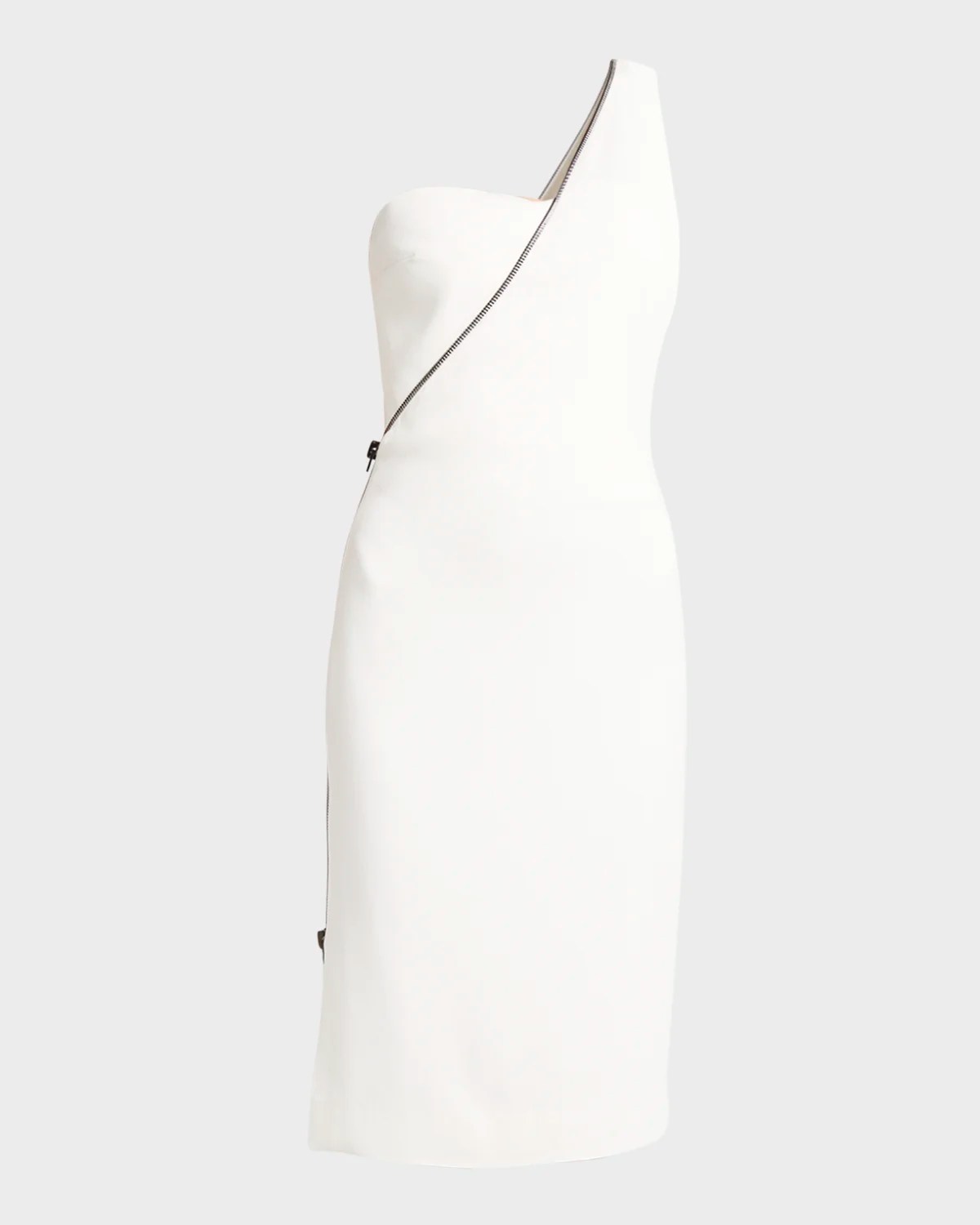 TOM FORD Ruched Zipper OneShoulder Jersey Gown Neiman Marcus