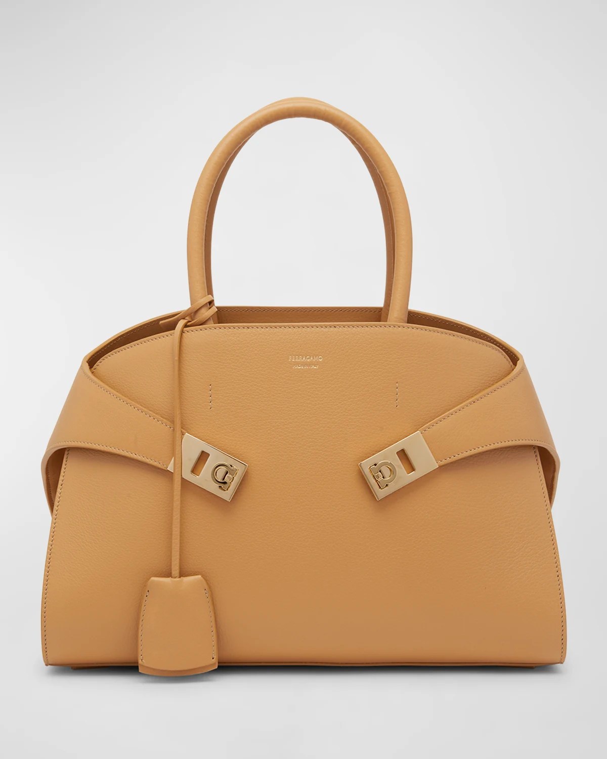 Ferragamo Hug Gancini Medium Leather TopHandle Bag Neiman Marcus