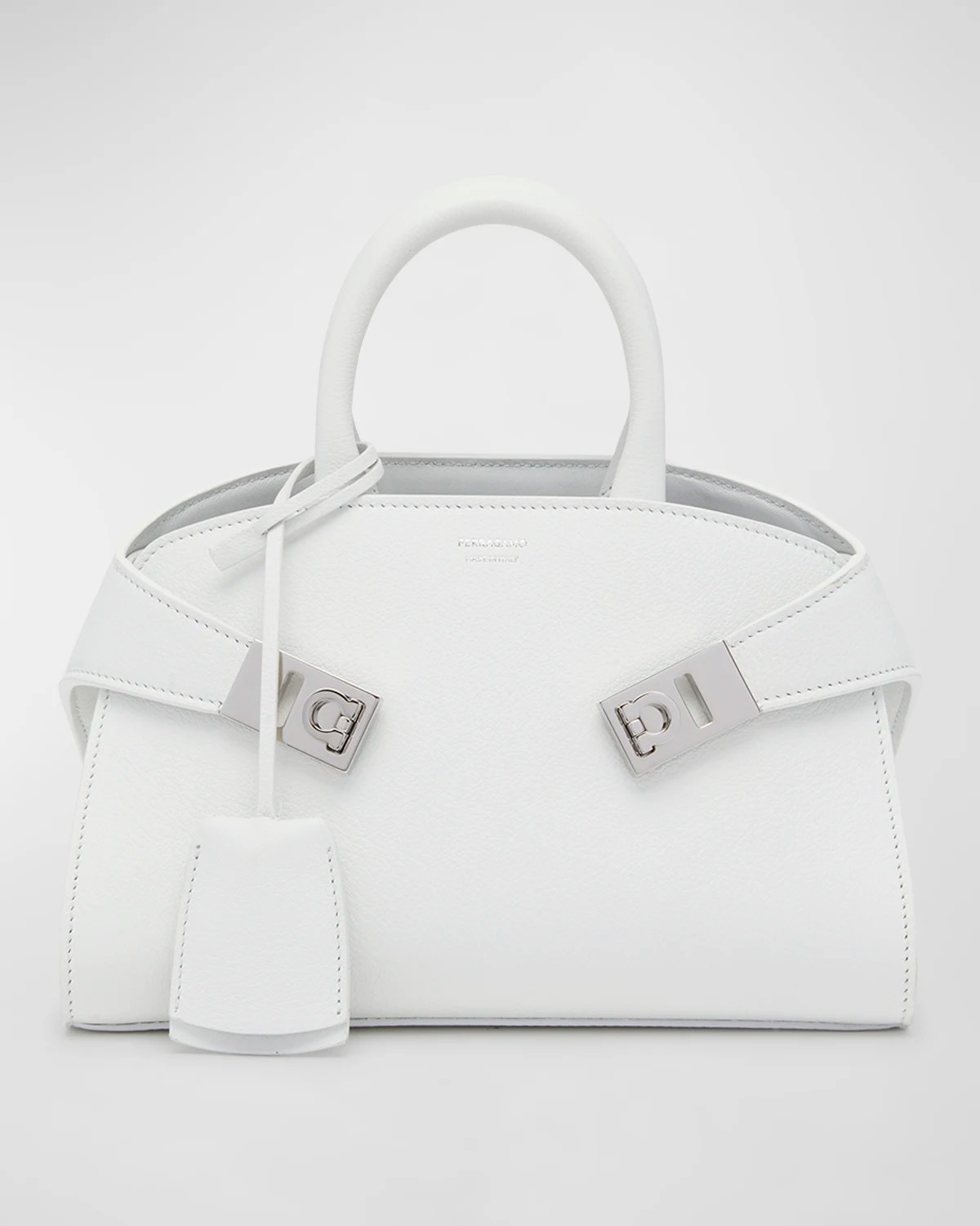 Ferragamo Hug Gancini Leather TopHandle Bag Neiman Marcus