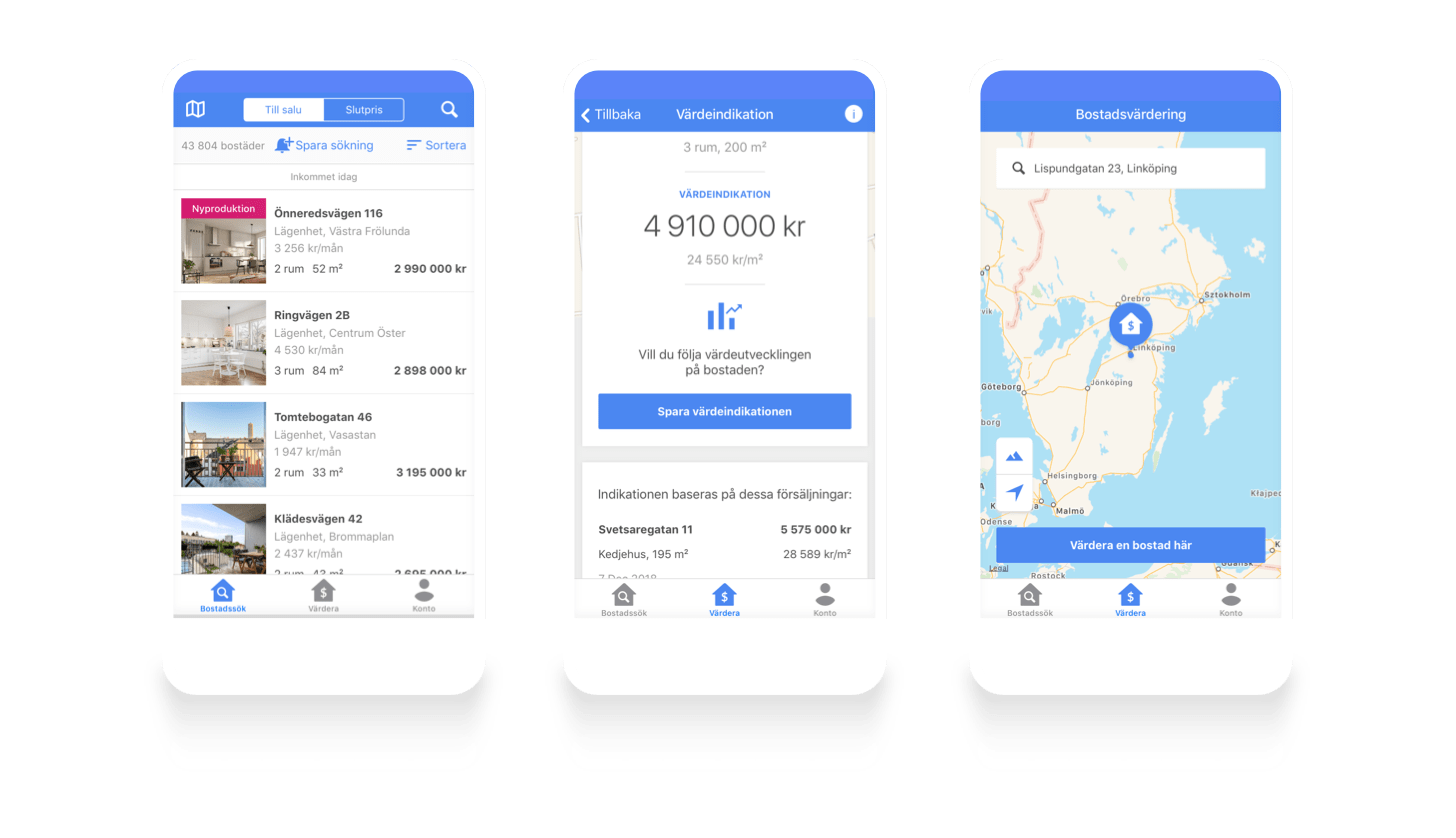 An iOS app that bolsters the Swedish real estate market