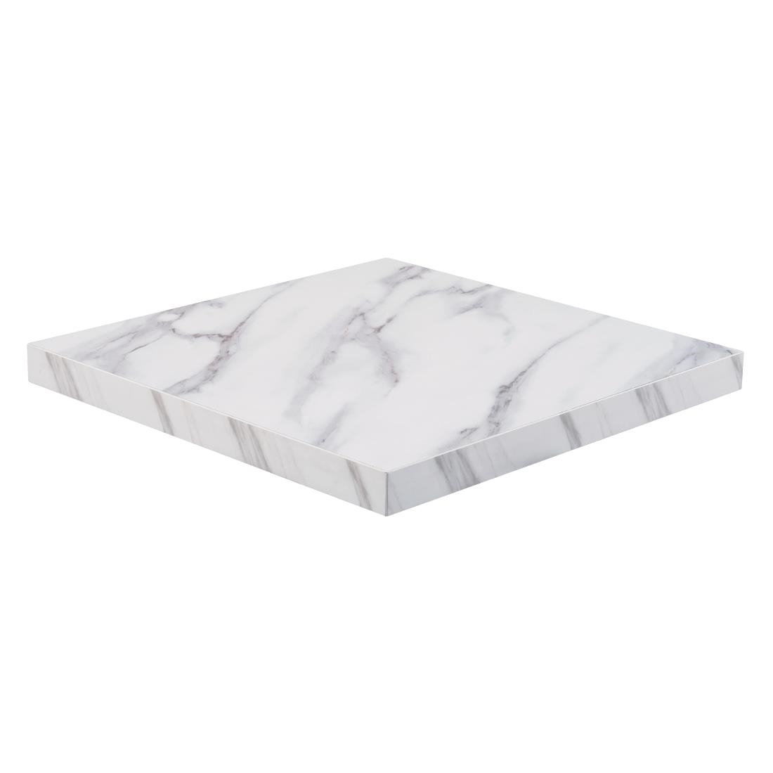 Bolero PreDrilled Square Table Top Marble Effect 700mm DT446 Buy