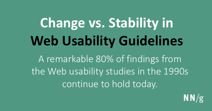 Change vs. Stability in Web Usability Guidelines