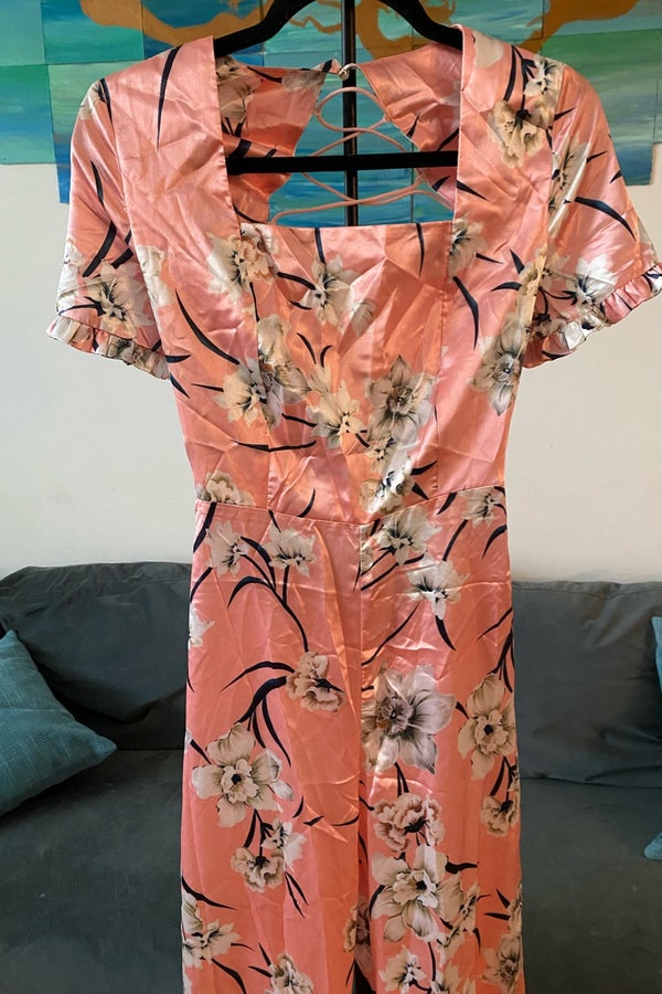 Floral open back jumpsuit Nuuly Thrift